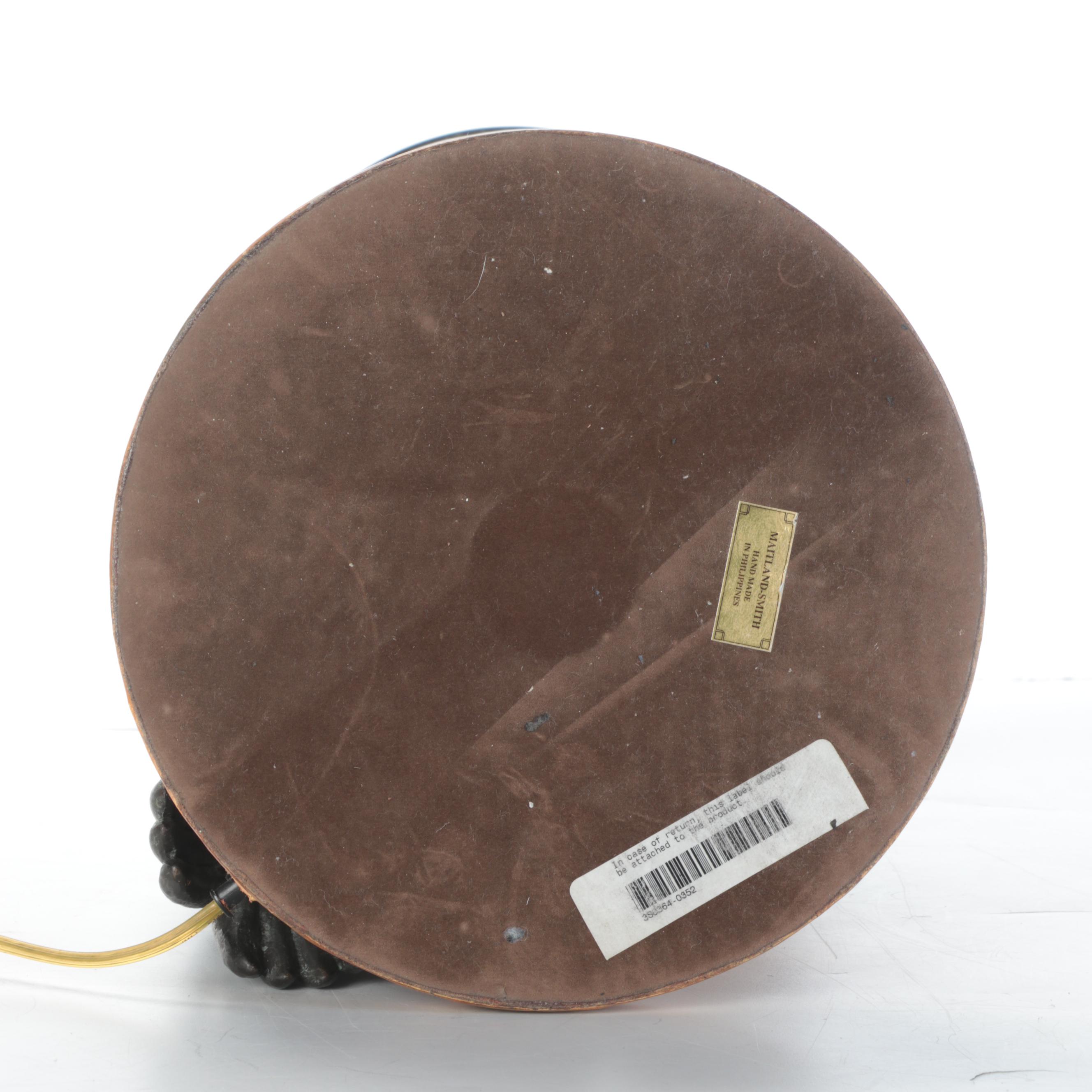 Maitland-Smith Patinated Bronze and Tessellated Shell Seal Table Lamp