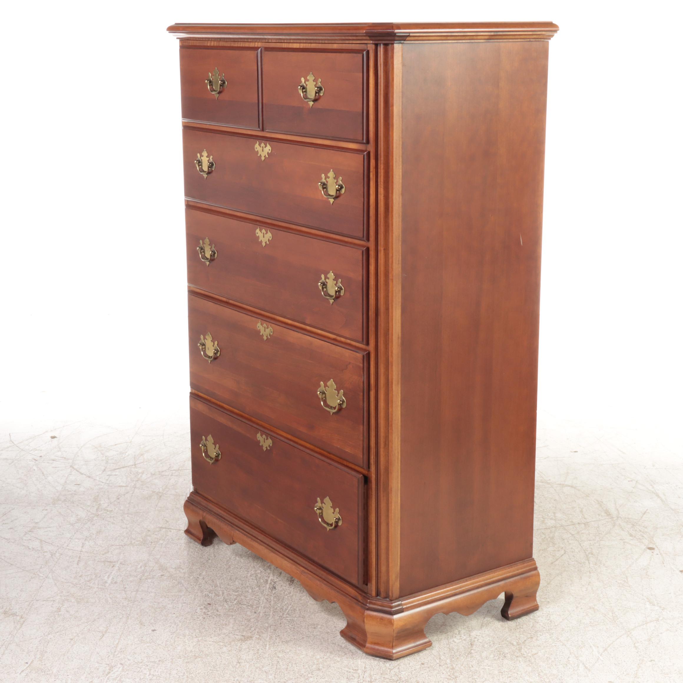 Stanley "American Craftsman Collection" Cherrywood & Maple Five-Drawer Chest