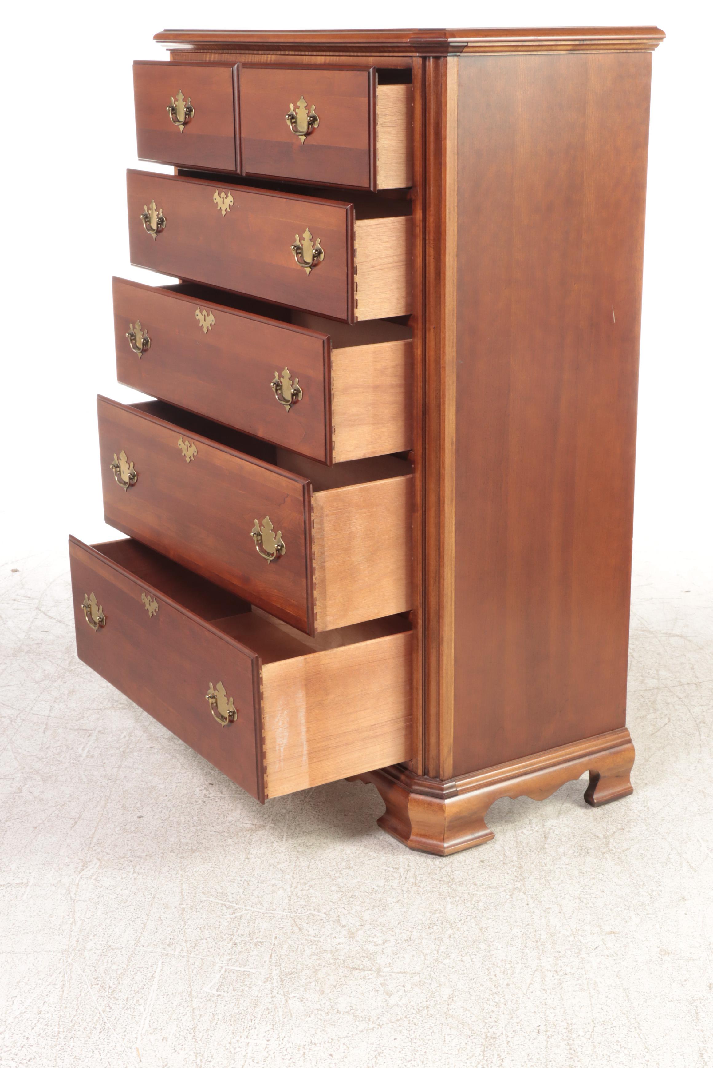 Stanley "American Craftsman Collection" Cherrywood & Maple Five-Drawer Chest