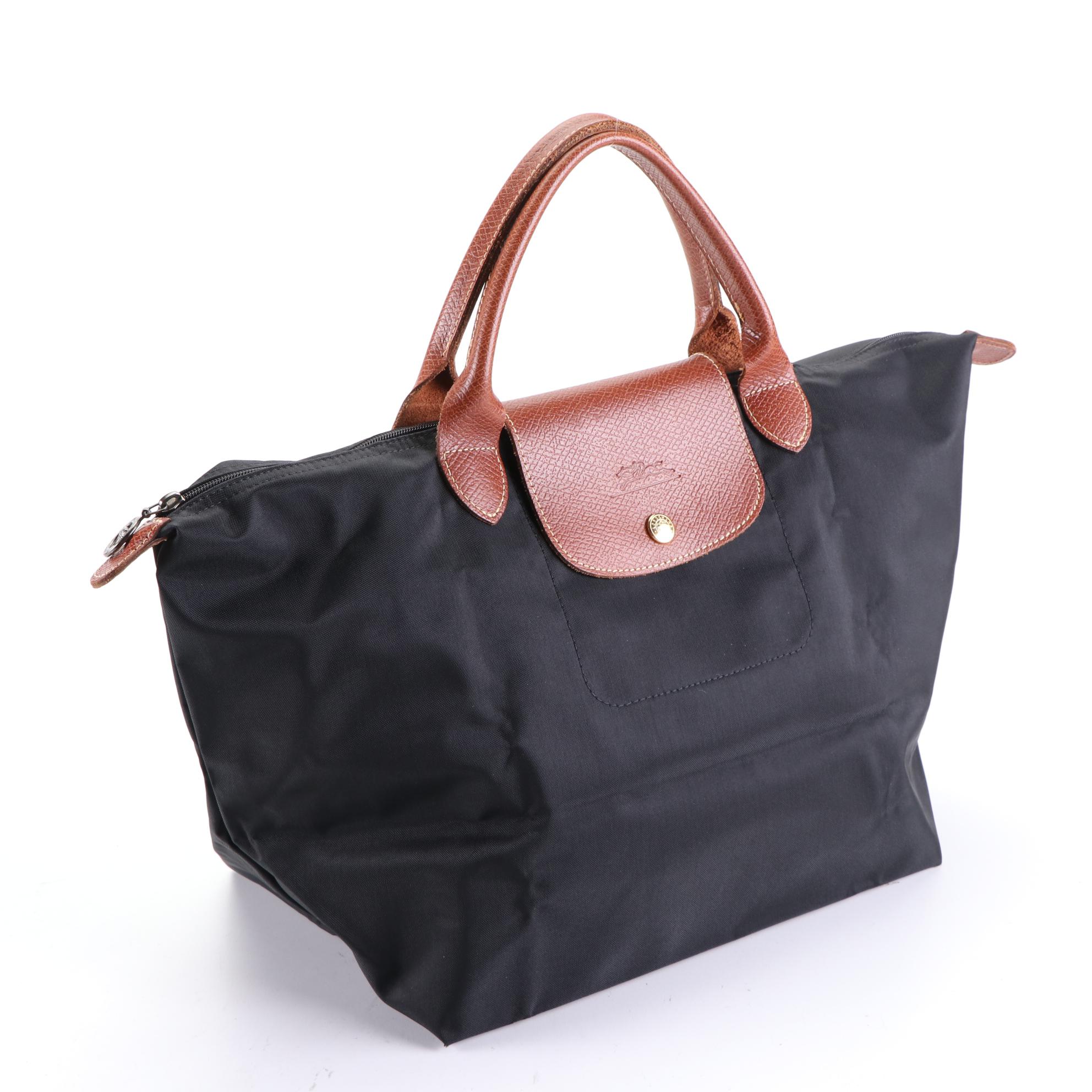 Longchamp Le Pliage Foldable Tote in Nylon and Leather