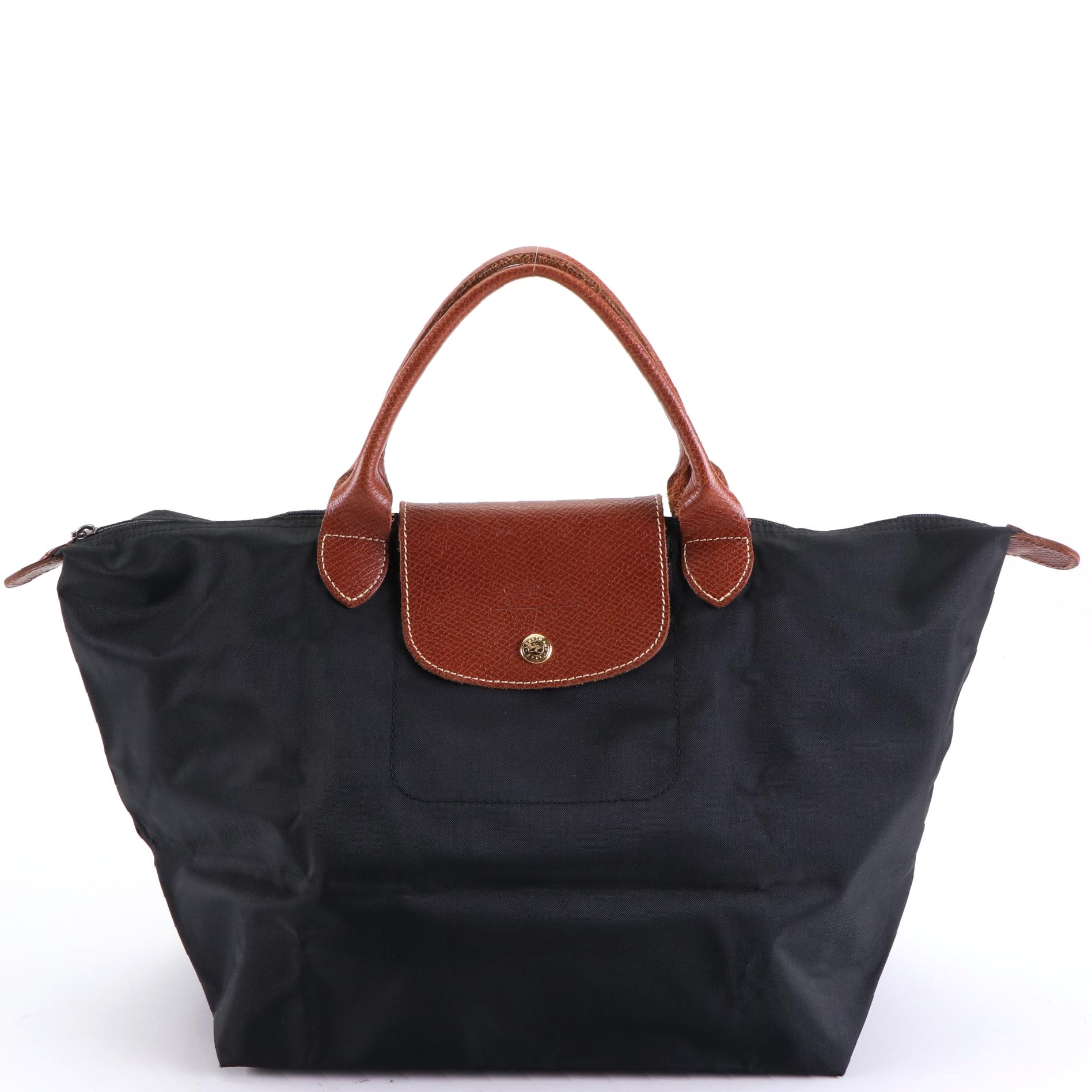 Longchamp Le Pliage Foldable Tote in Nylon and Leather