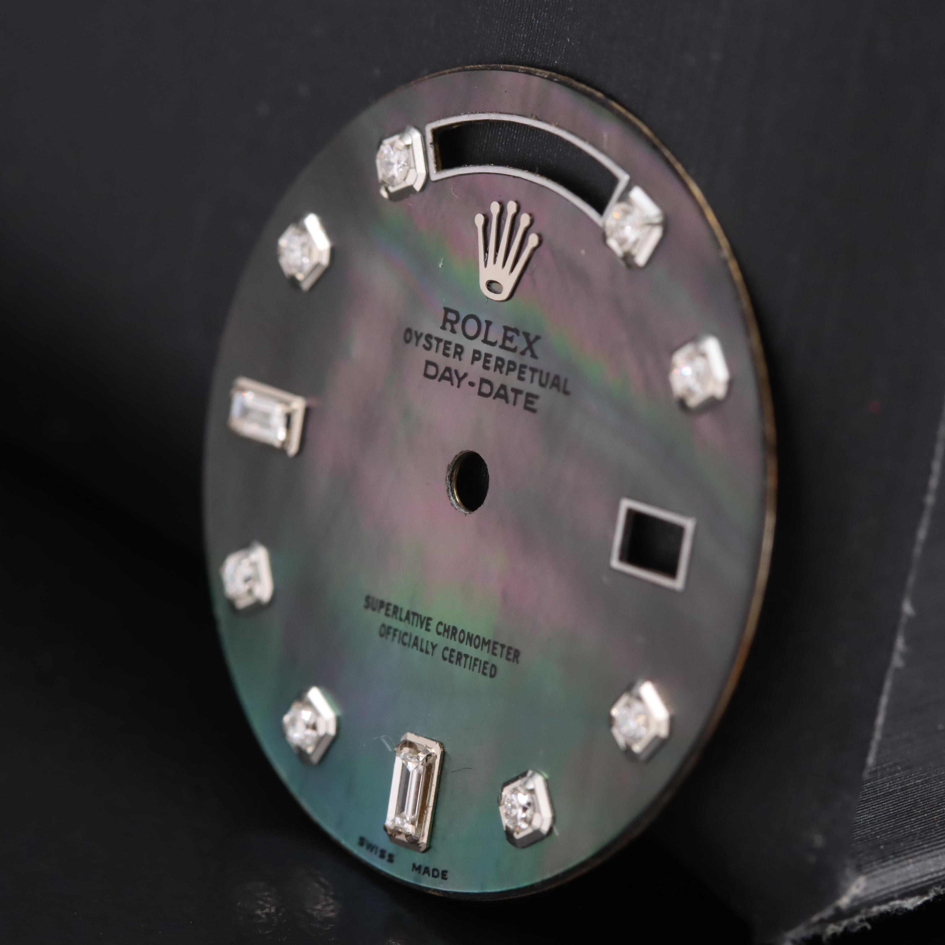 Black Mother-of-Pearl Aftermarket Rolex Diamond Dial