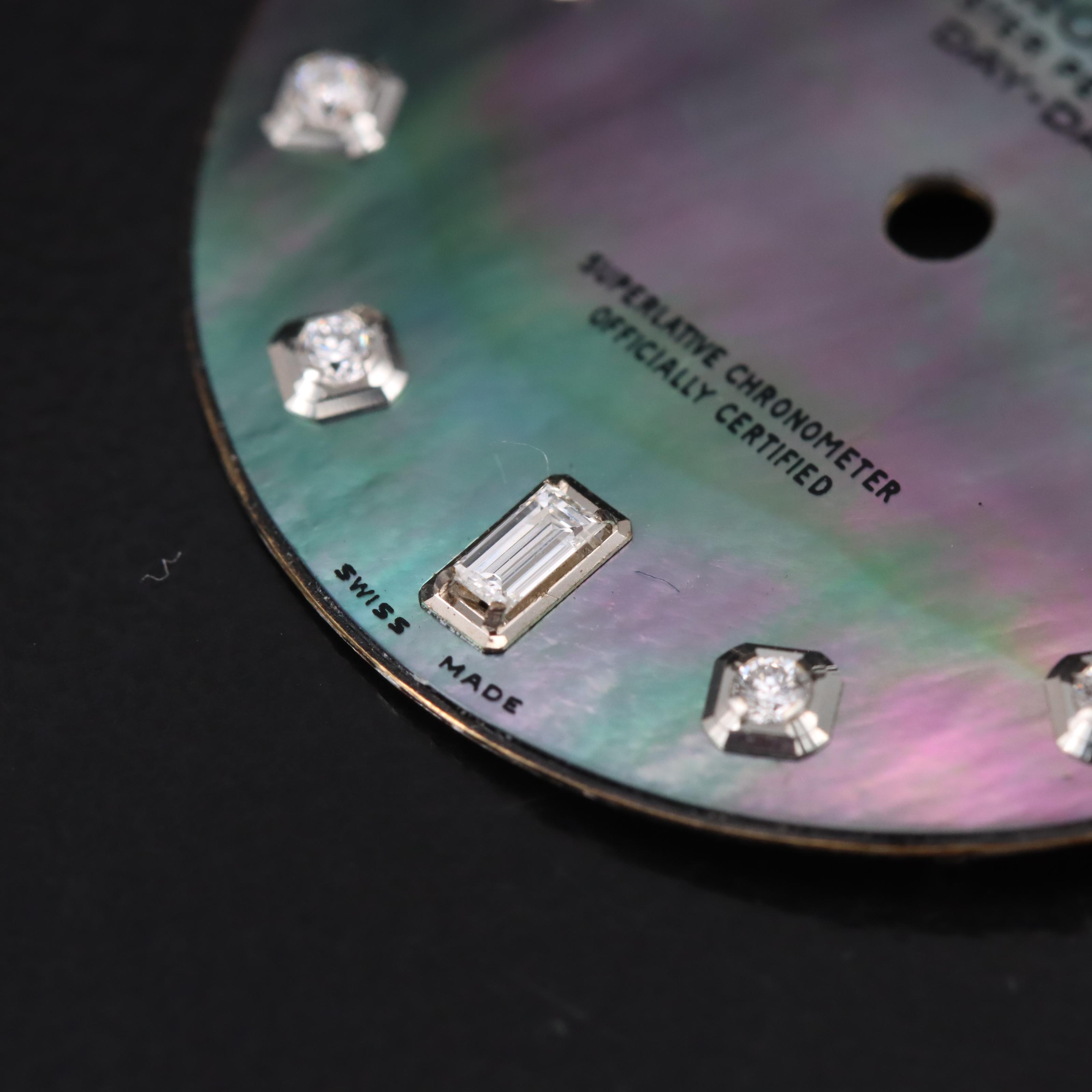 Black Mother-of-Pearl Aftermarket Rolex Diamond Dial