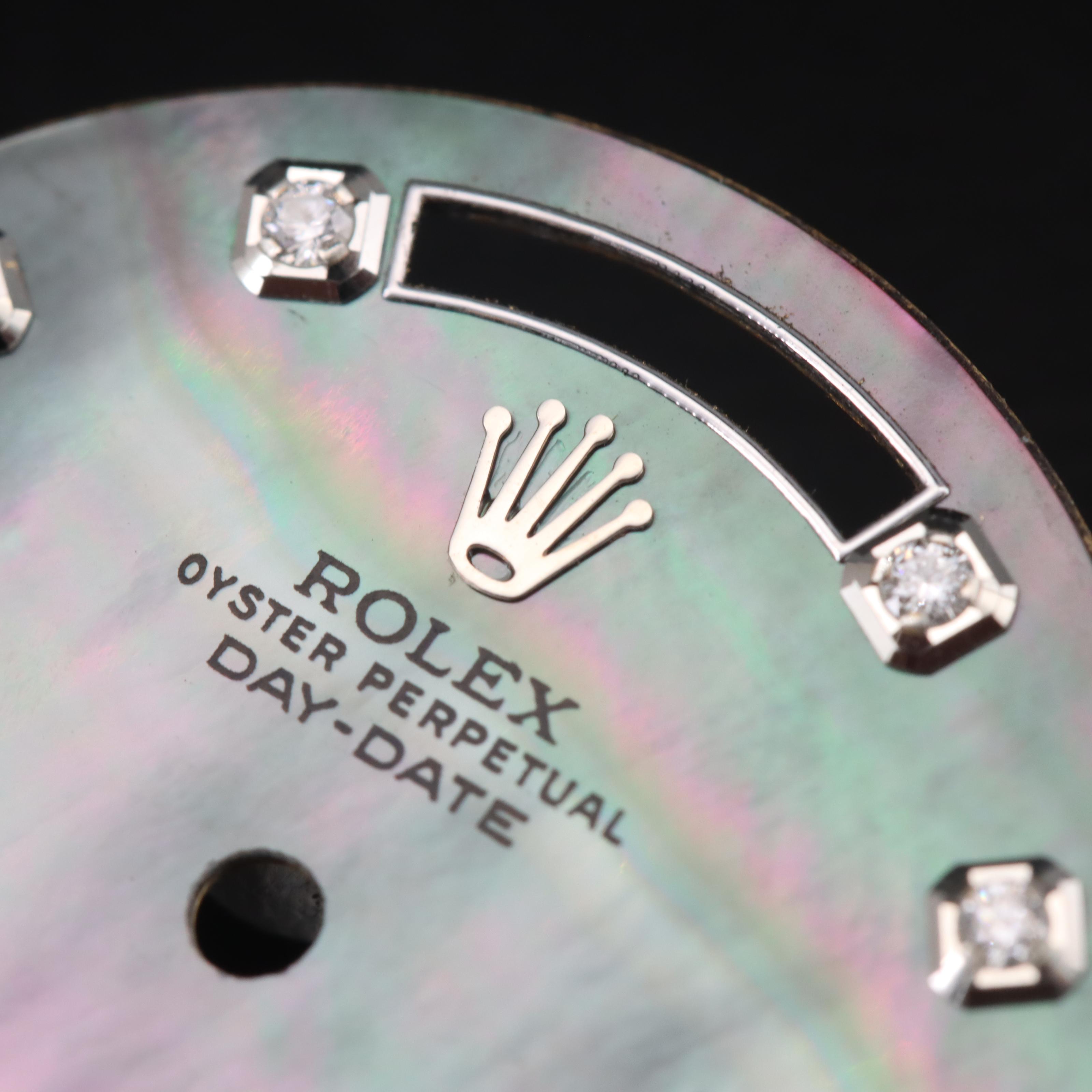 Black Mother-of-Pearl Aftermarket Rolex Diamond Dial