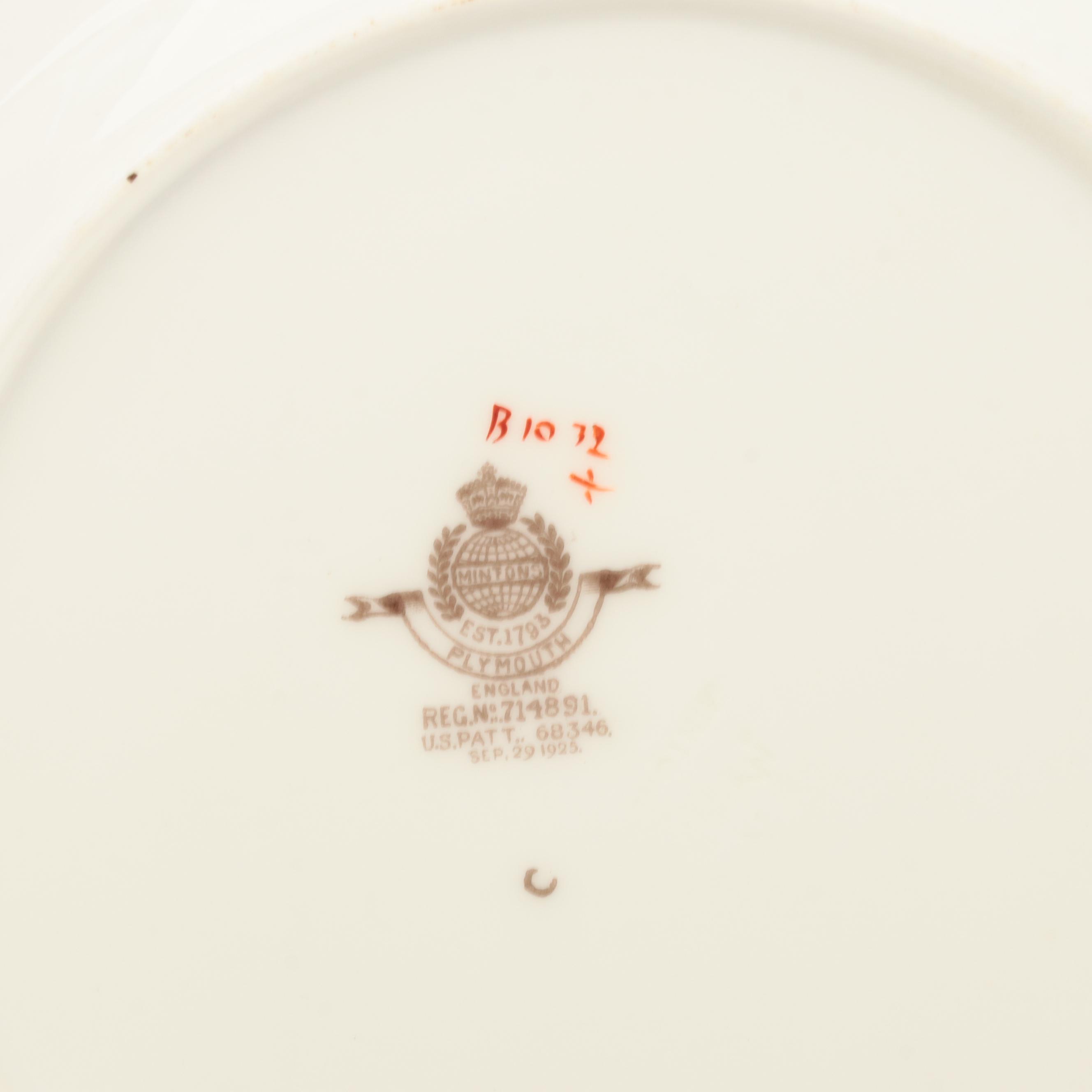 Minton "Plymouth" Ceramic Dinner Plates, Early to Mid-20th Century