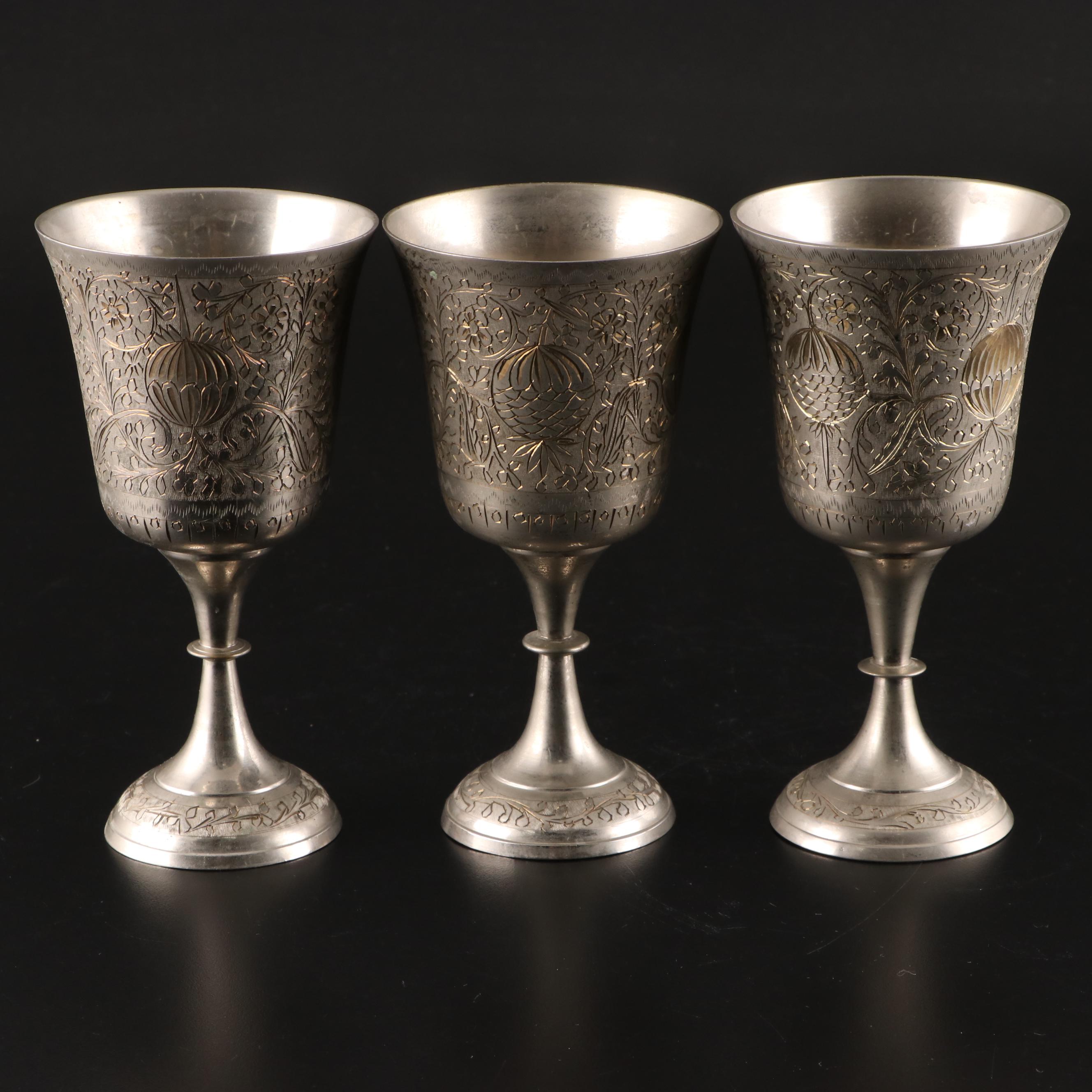 Pewter Goblets With Pewter and Vagabond House Antler Candlesticks