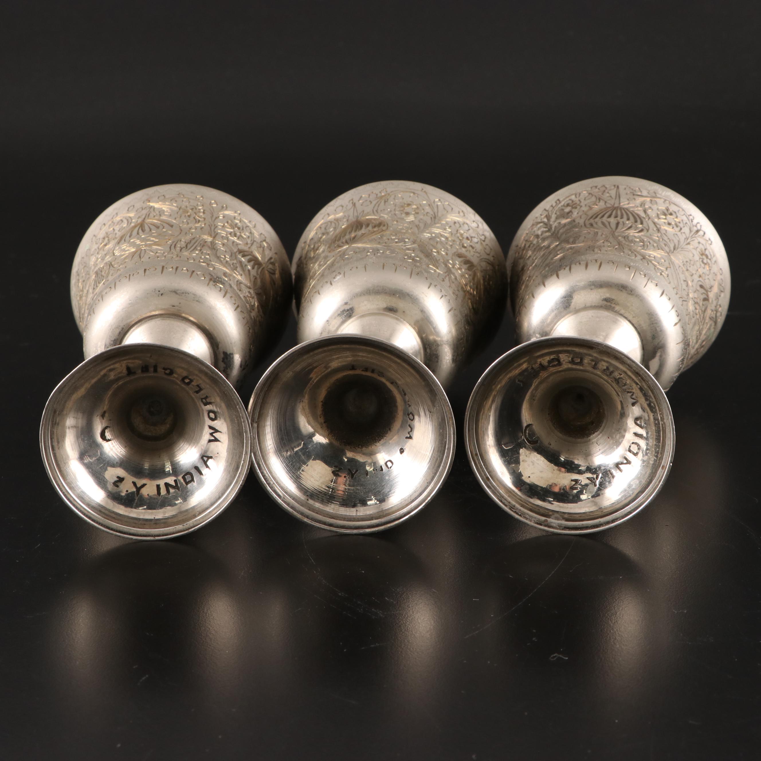 Pewter Goblets With Pewter and Vagabond House Antler Candlesticks