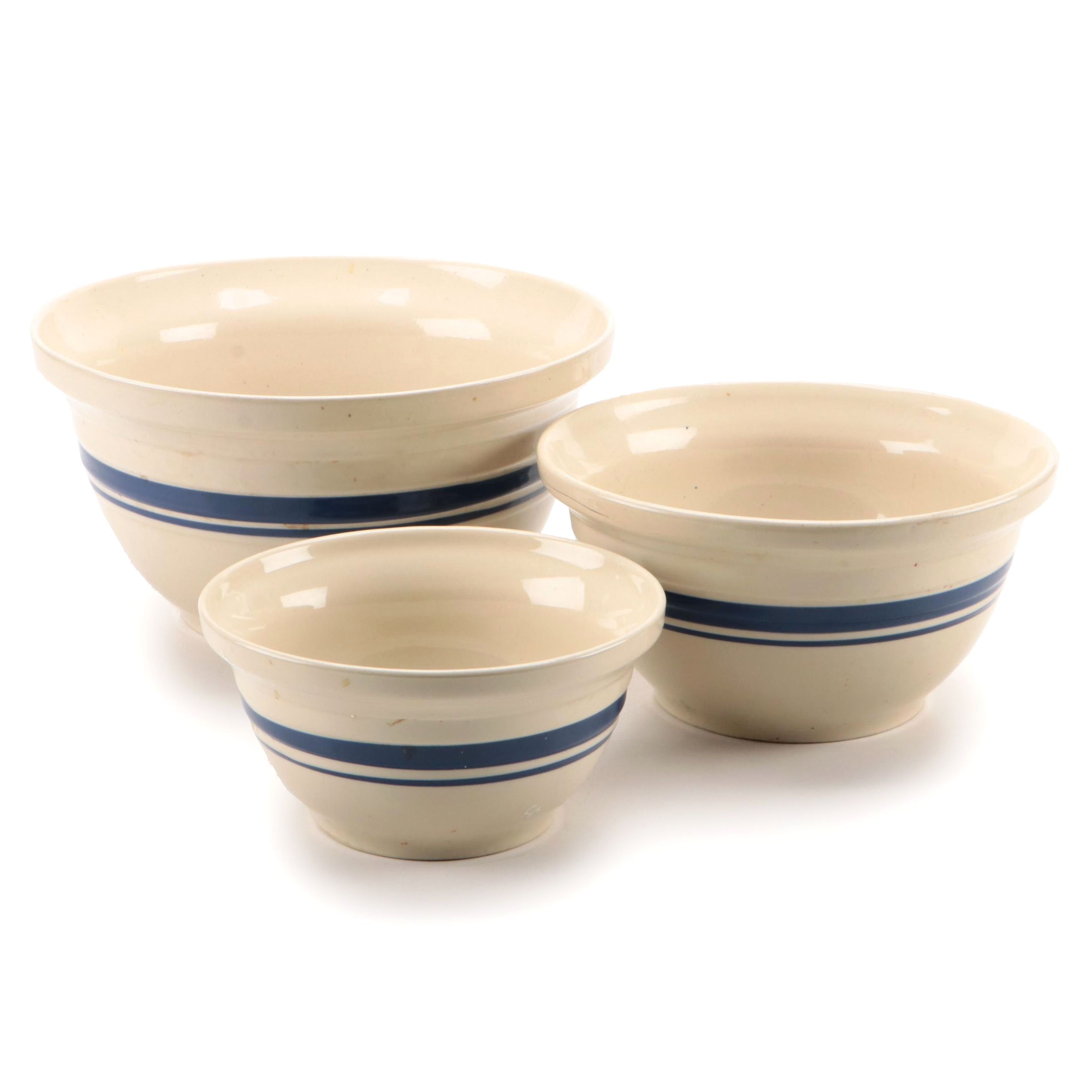 Friendship Pottery Stoneware Mixing Bowls, Late 20th Century