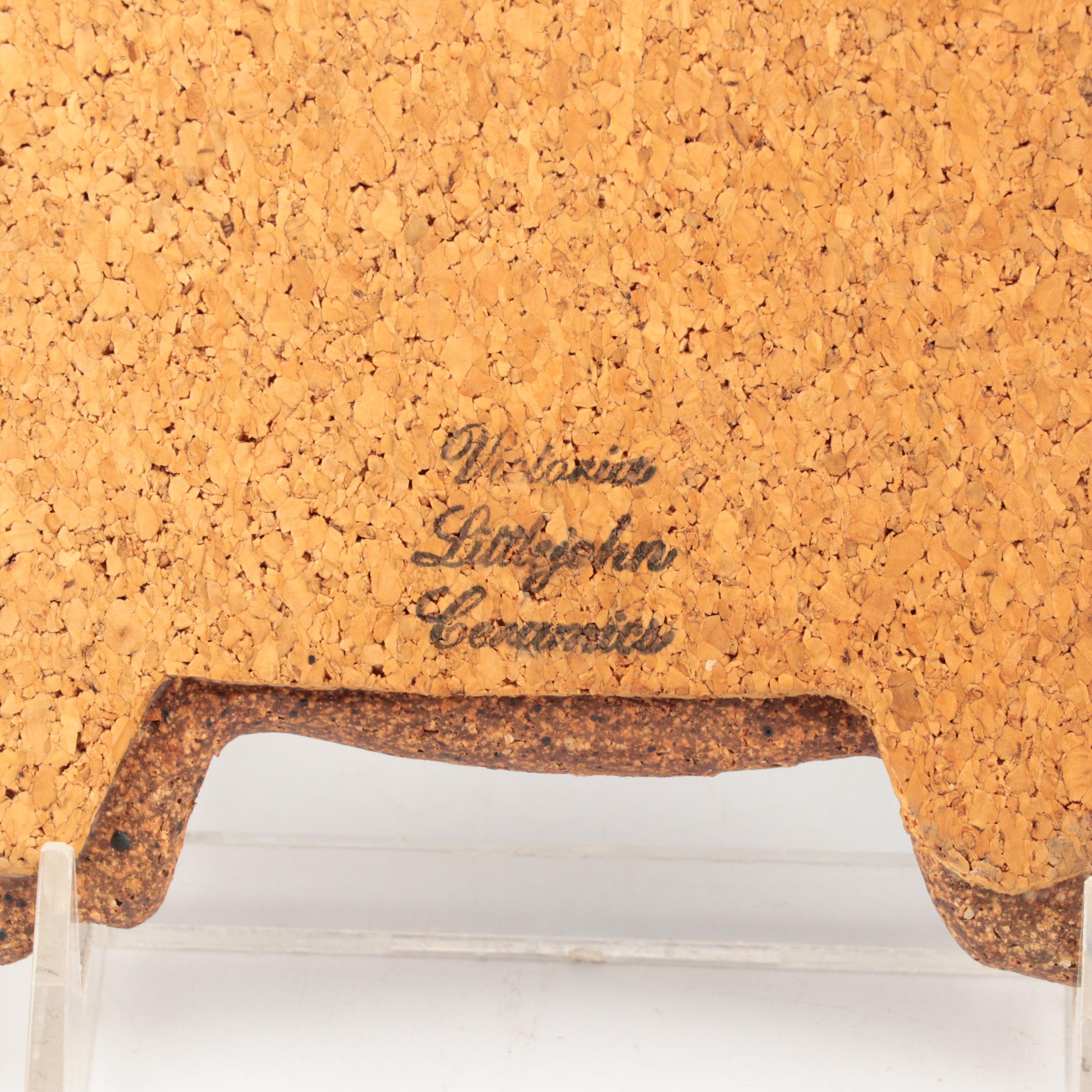 Victoria Littlejohn Folk Art Style Ceramic Pig Wall Hangings with Other Bowls