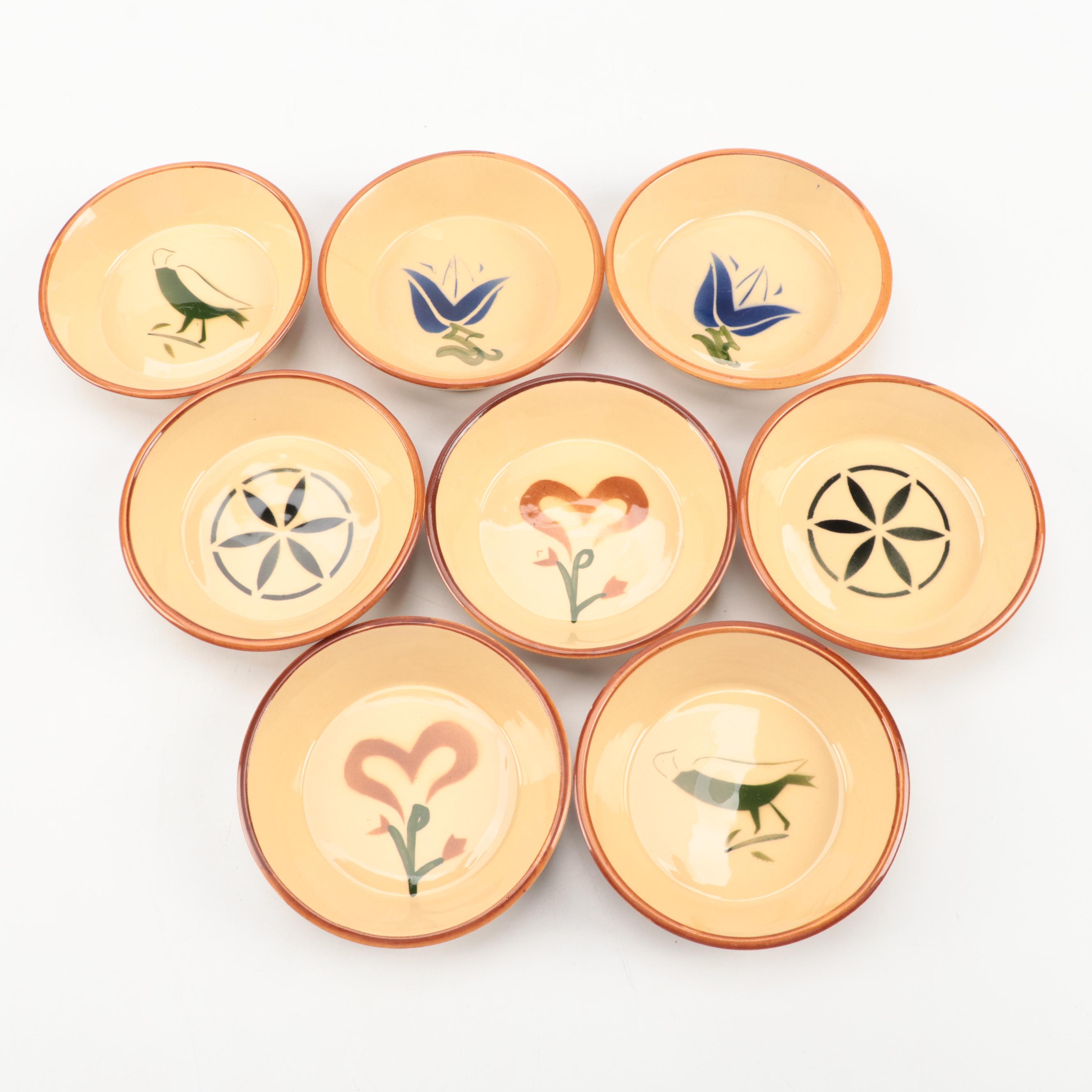 Victoria Littlejohn Folk Art Style Ceramic Pig Wall Hangings with Other Bowls