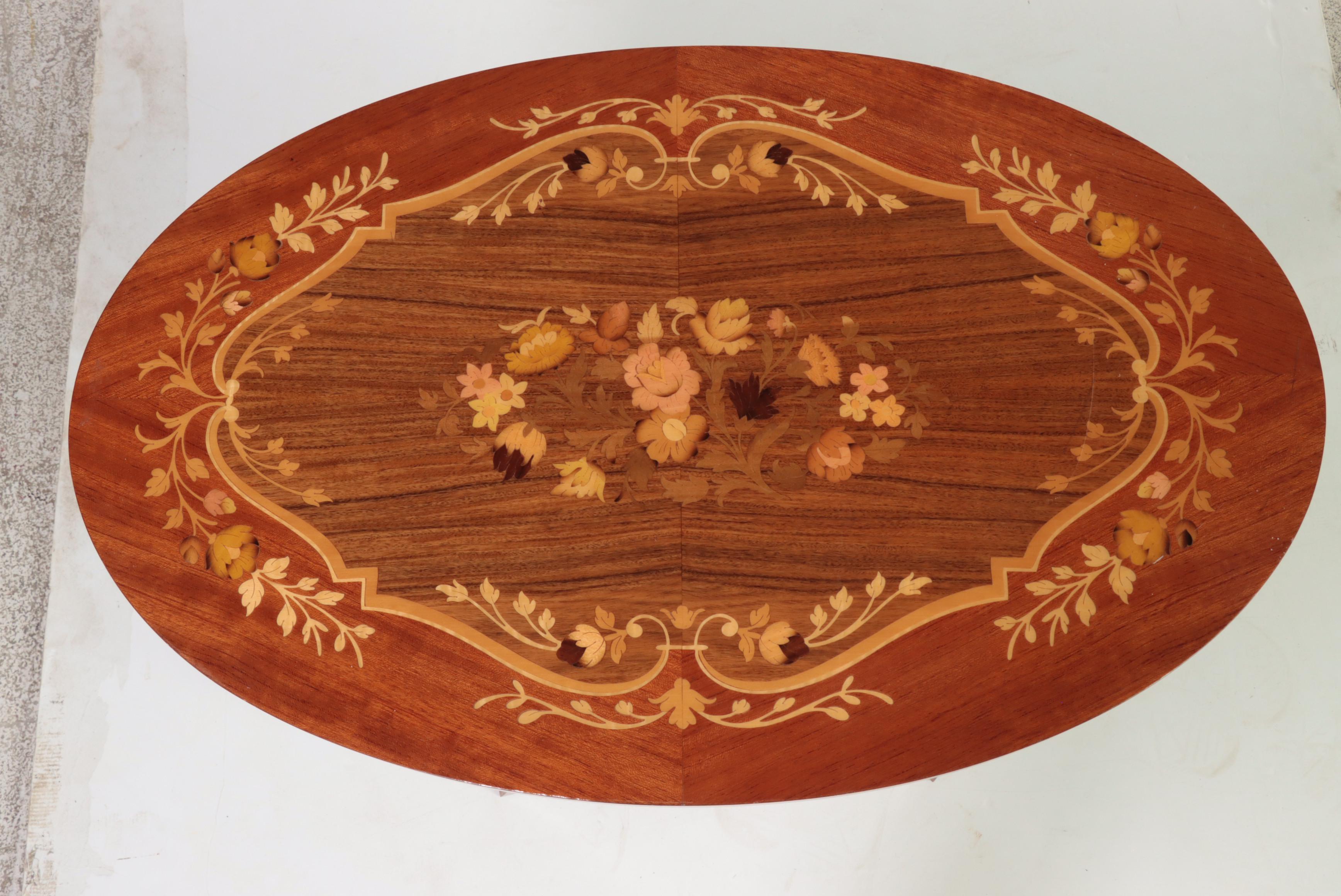 Italian Sorrento Marquetry Side Table with Musical Movement, Late 20th Century