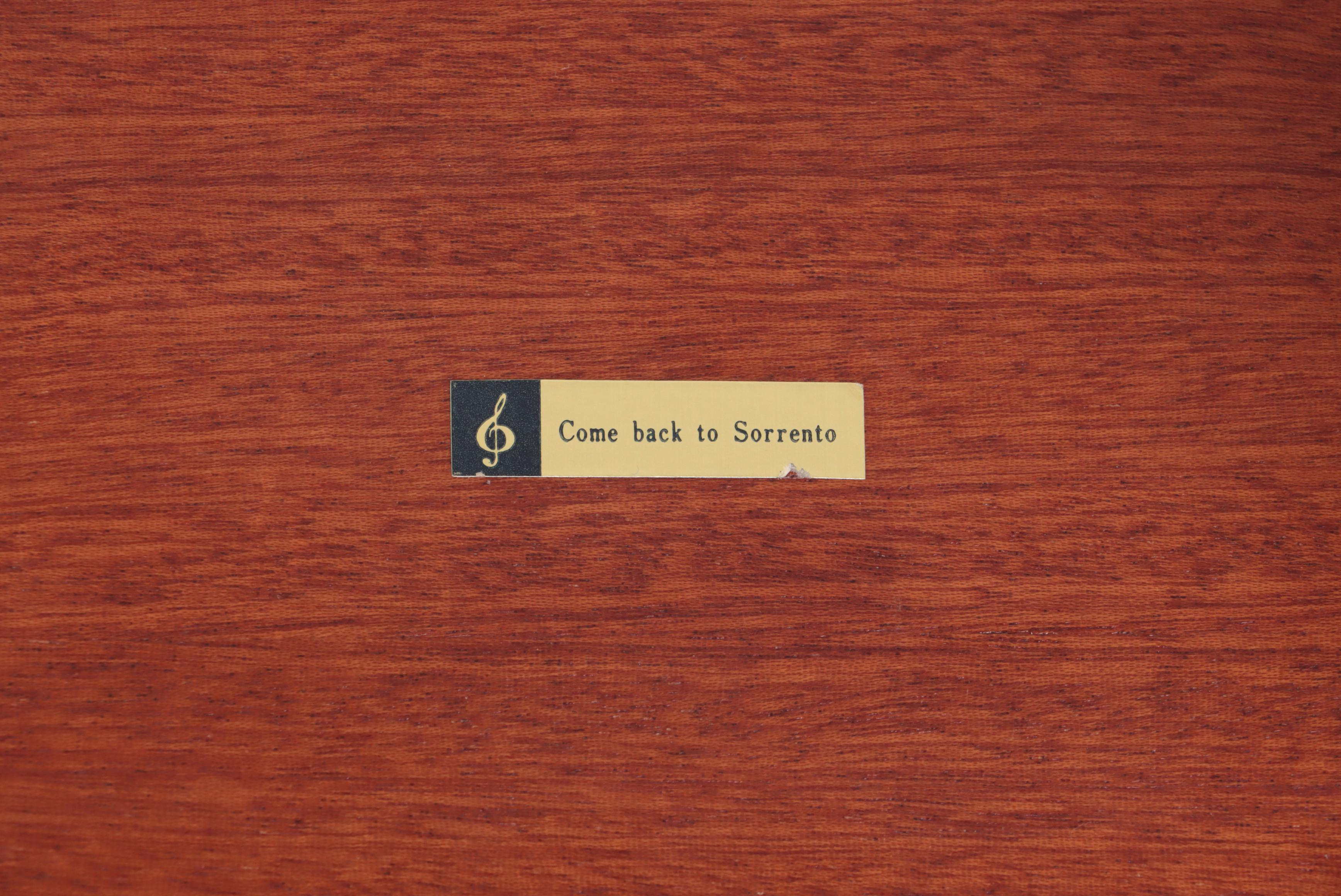 Italian Sorrento Marquetry Side Table with Musical Movement, Late 20th Century