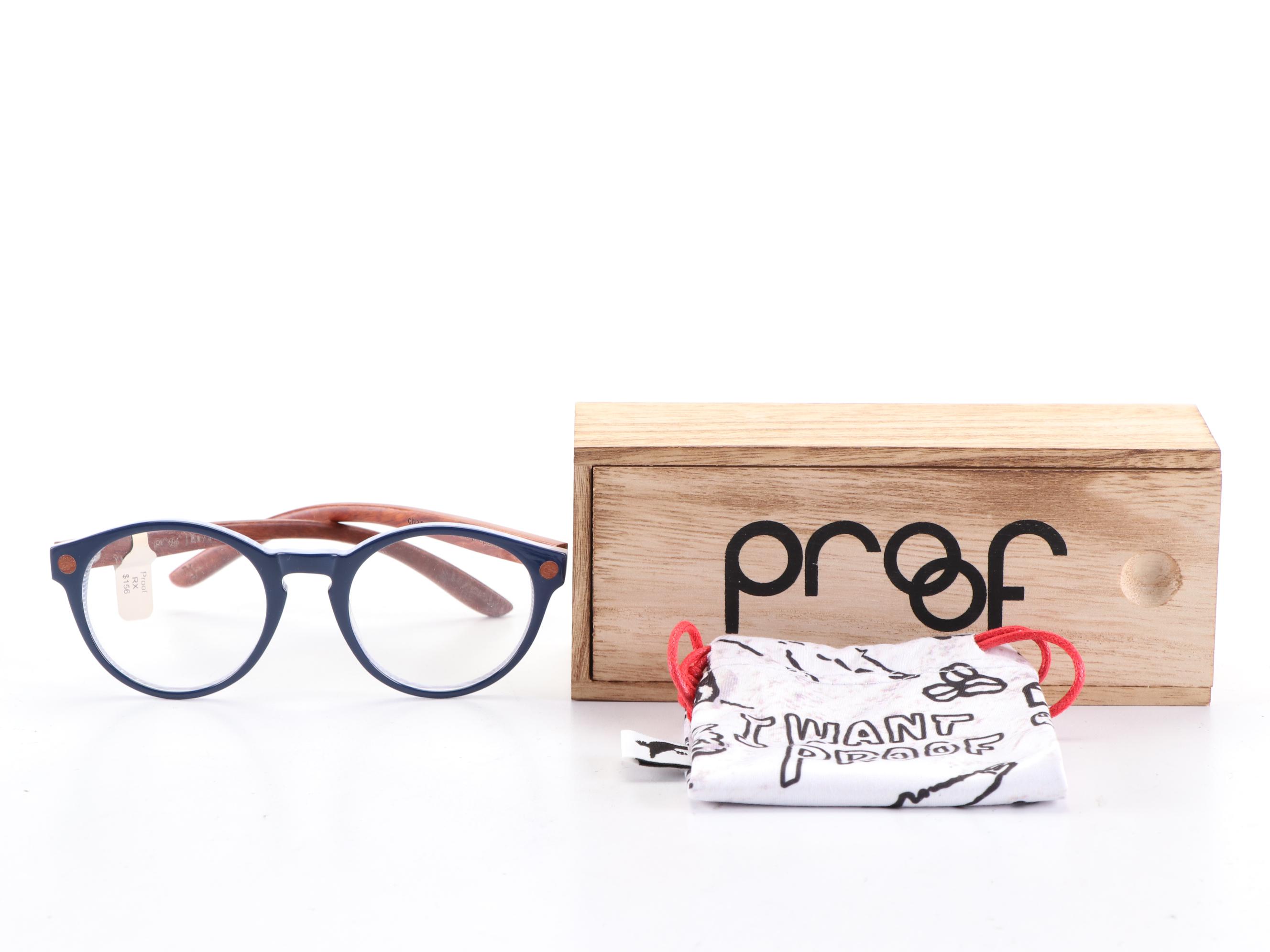 Proof Sunglasses and Eyeglass Frames with Wood Cases