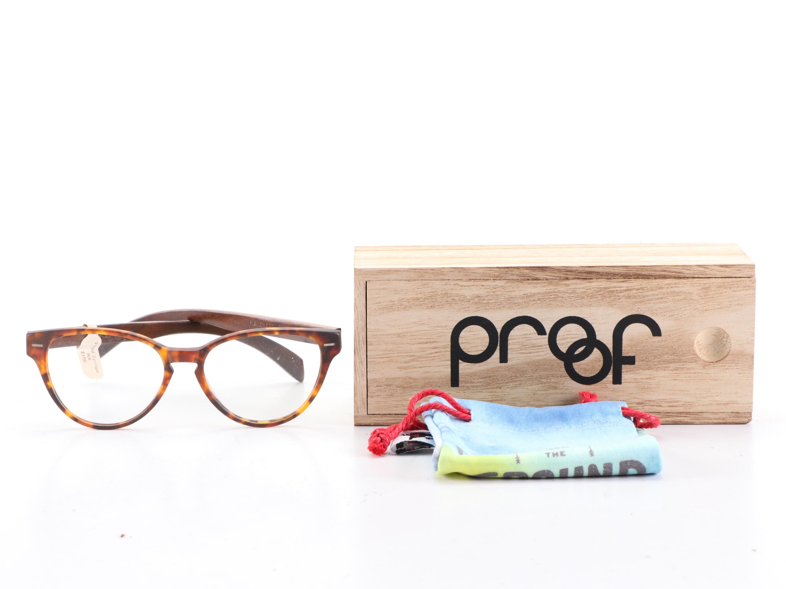 Proof Arco and Syringa Eyeglass Frames with Wood Cases and More