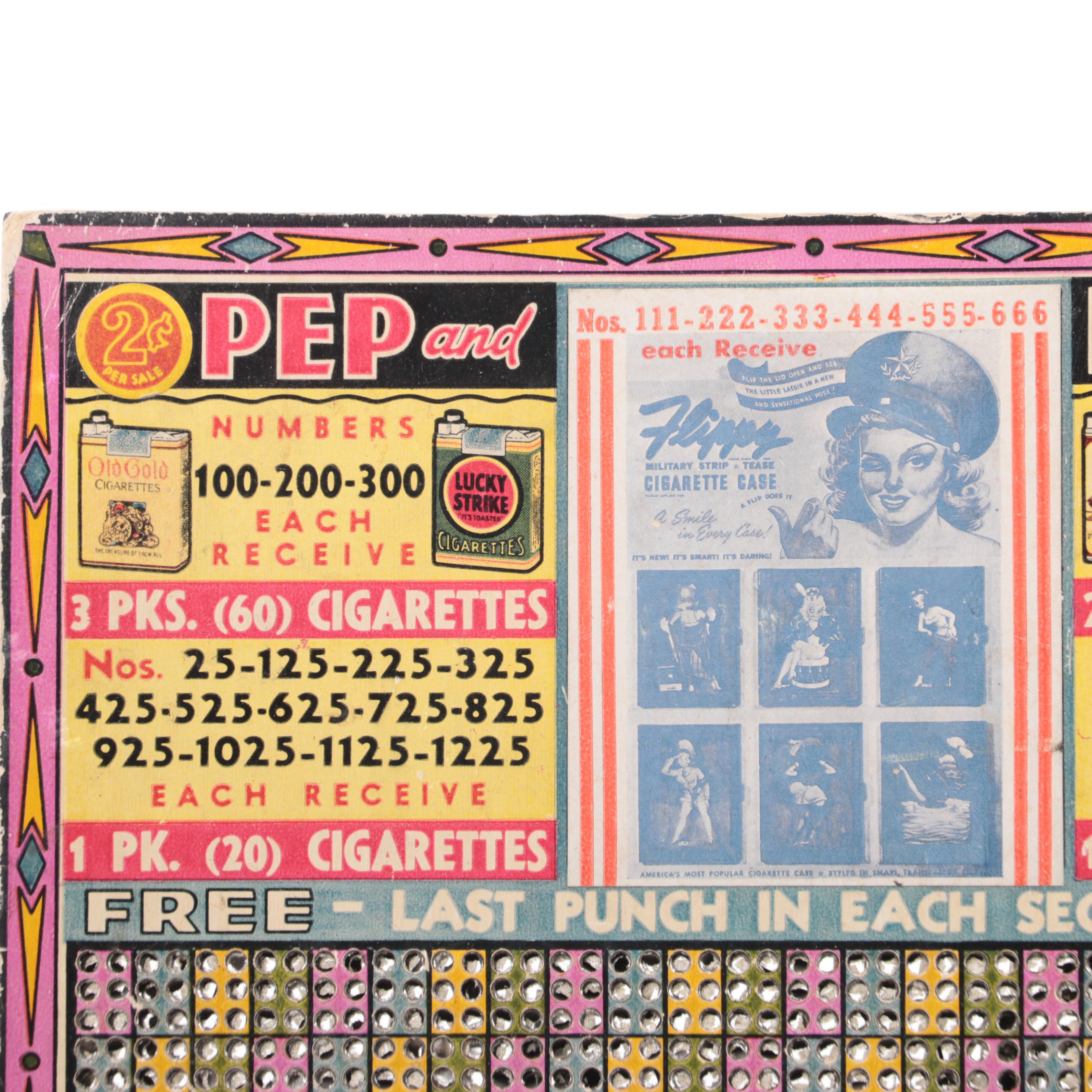 Bee Jay and Pep and Beauty Punch Boards, Mid-20th Century