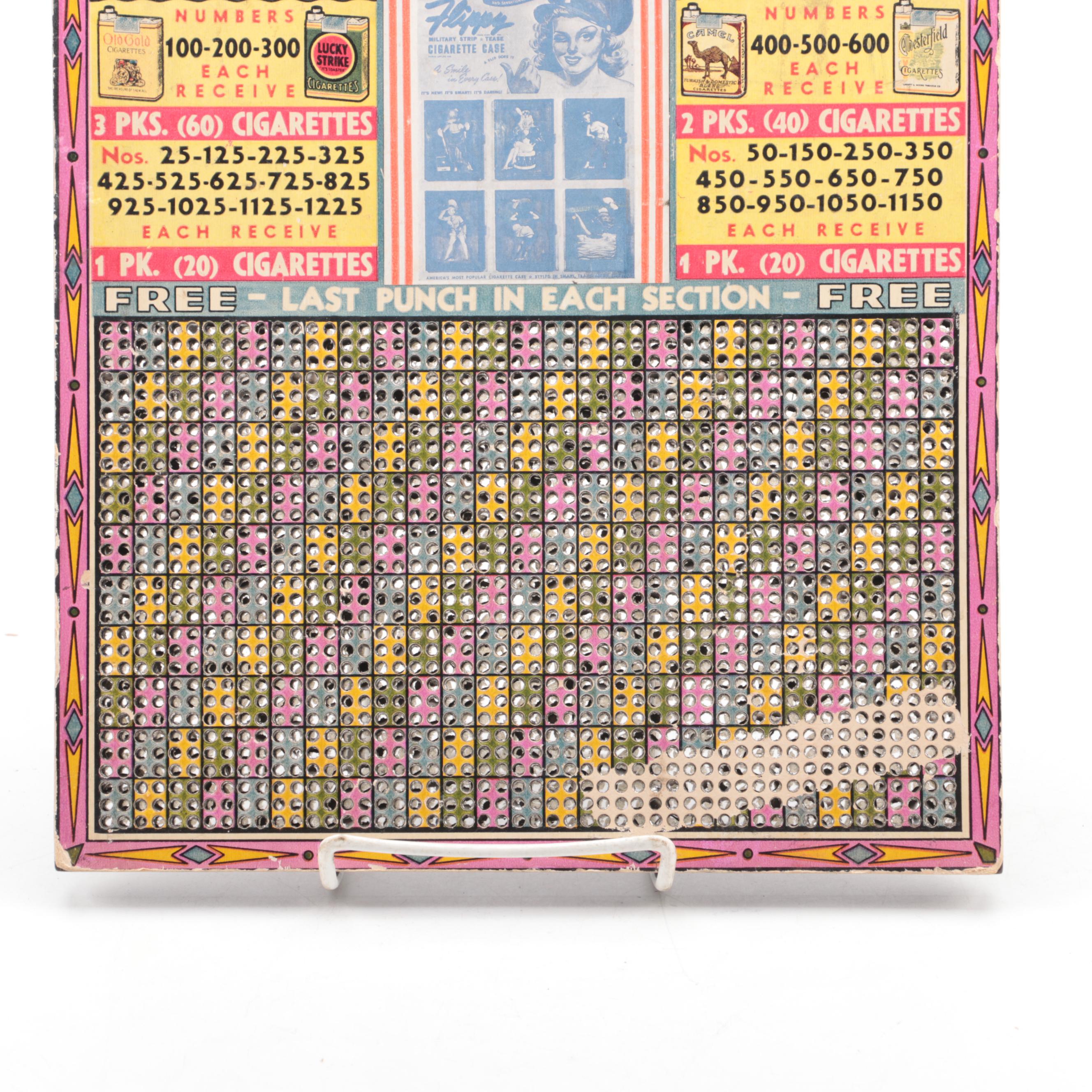 Bee Jay and Pep and Beauty Punch Boards, Mid-20th Century