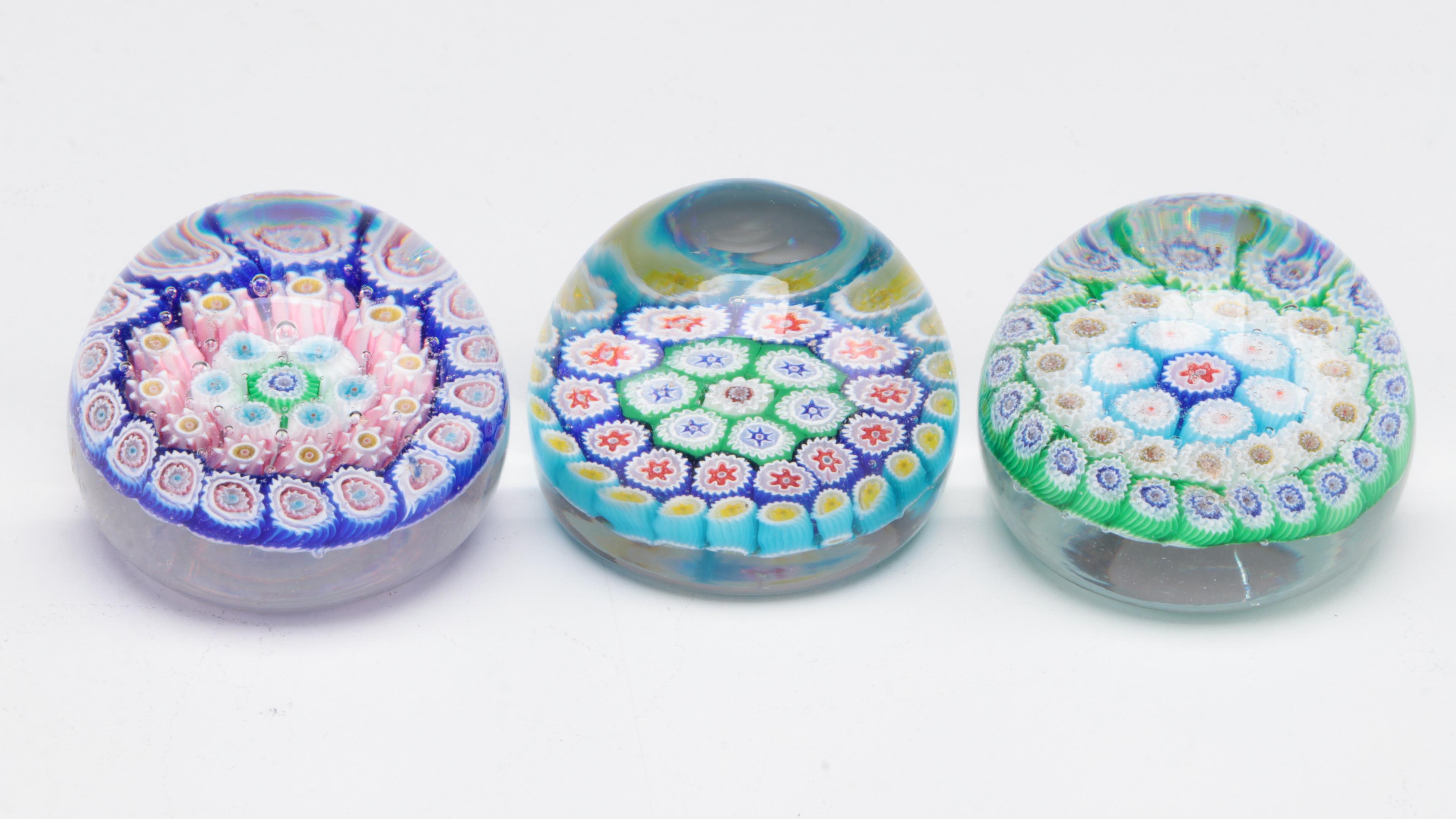 Millefiori, Murano, and Other Handmade Art Glass Paperweights