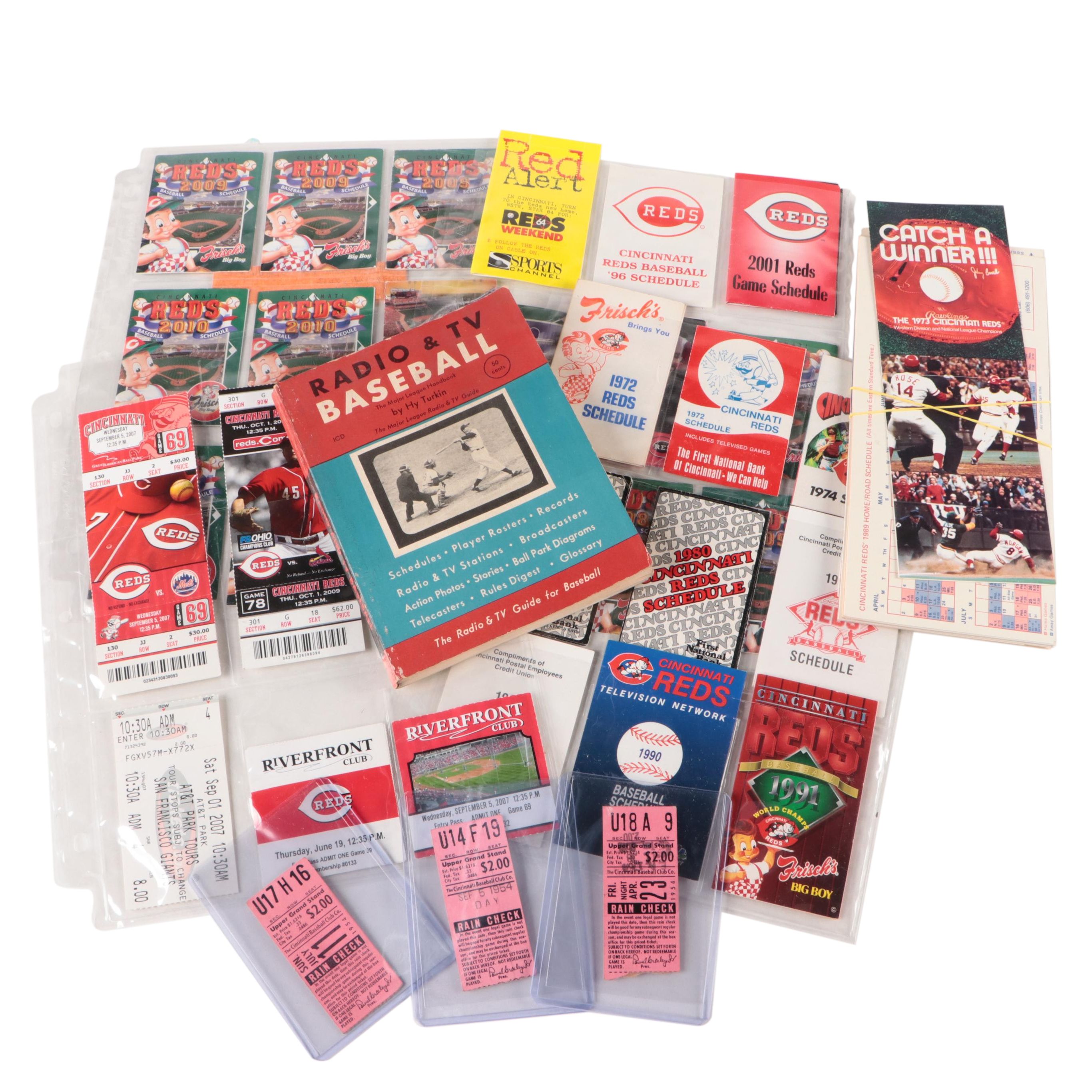 Cincinnati Reds Ticket Stubs, Team Schedules, and More, 1950s–2010s