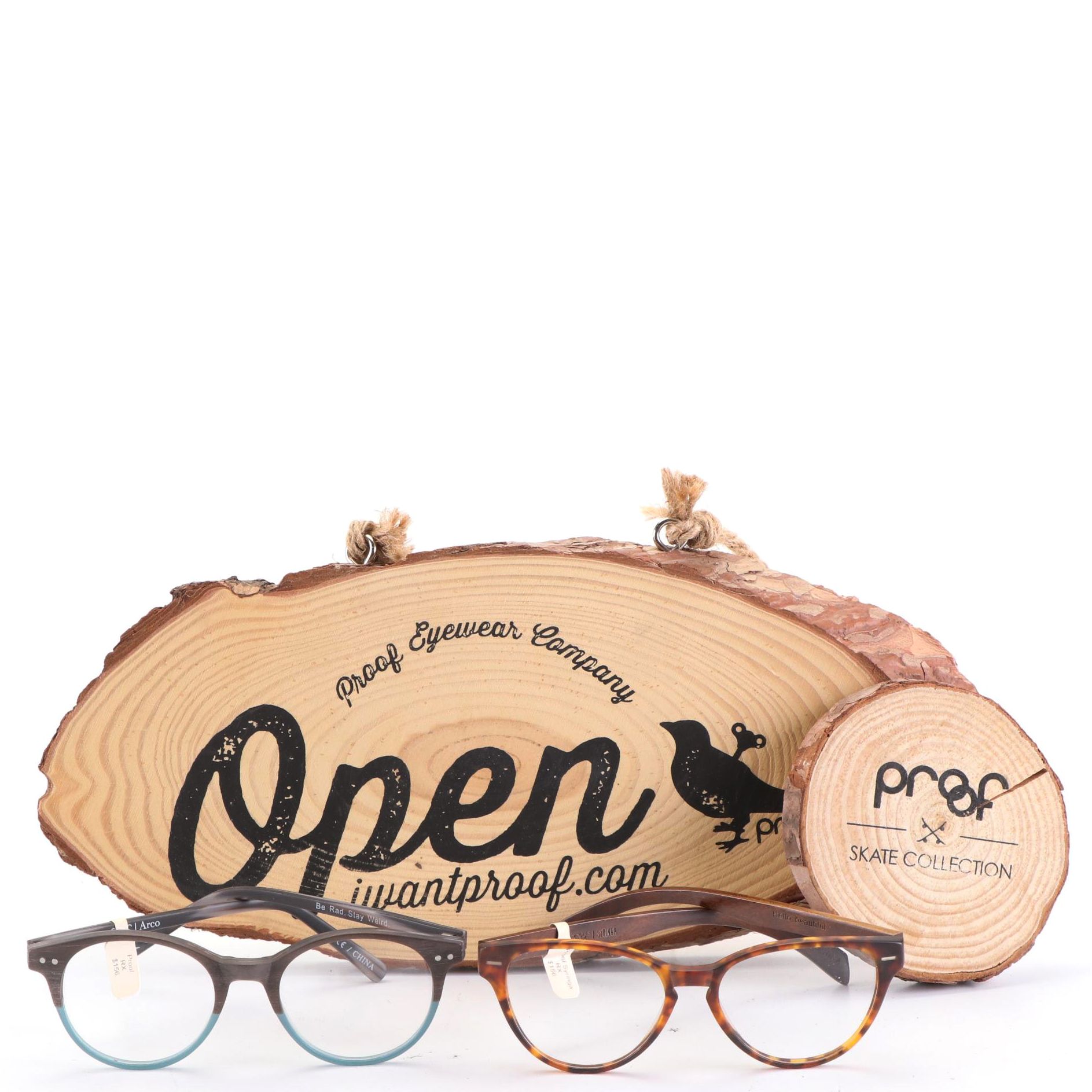 Proof Arco and Syringa Eyeglass Frames with Wood Cases and More