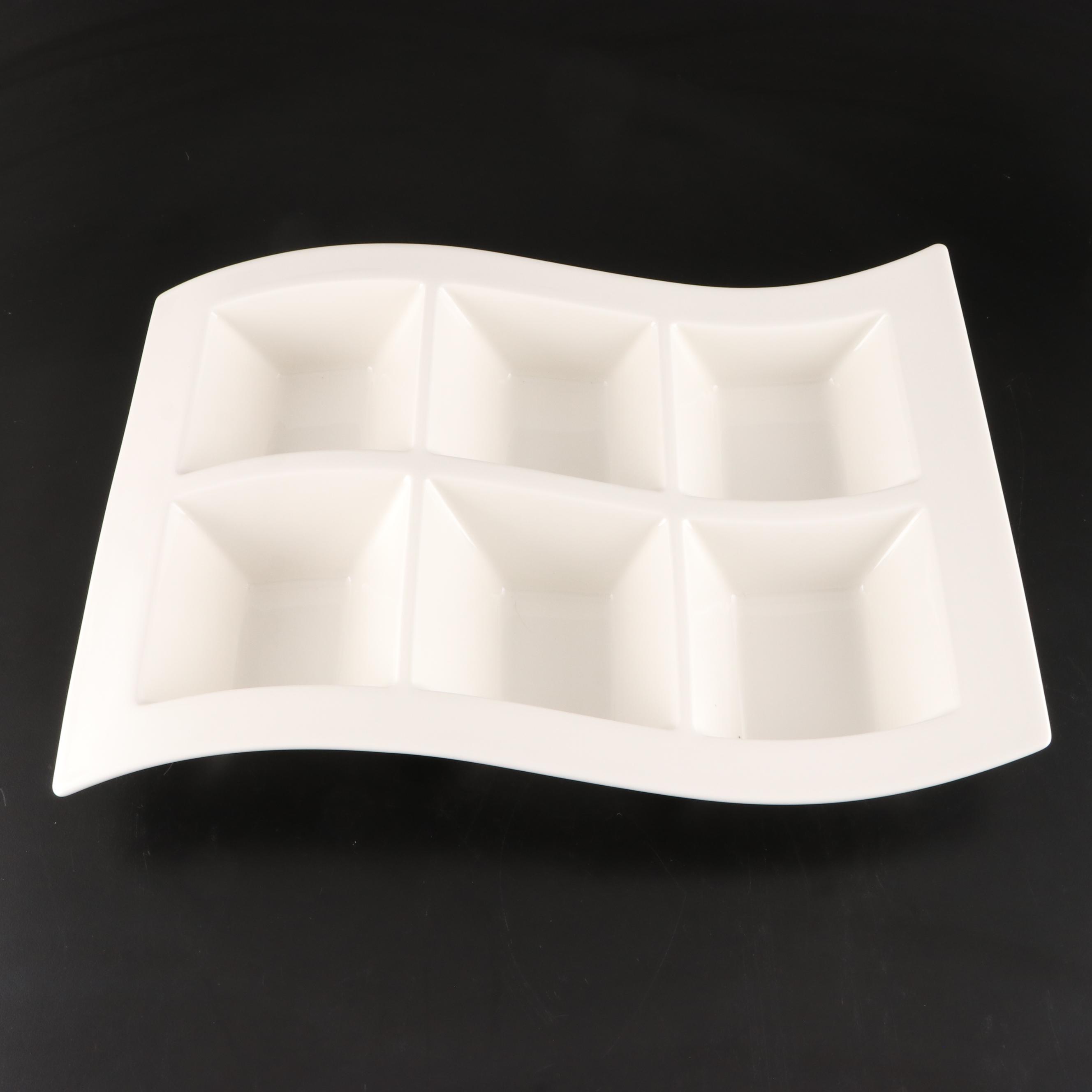 Villeroy & Boch "NewWave" Ceramic Divided Serving Dish and Dinnerware