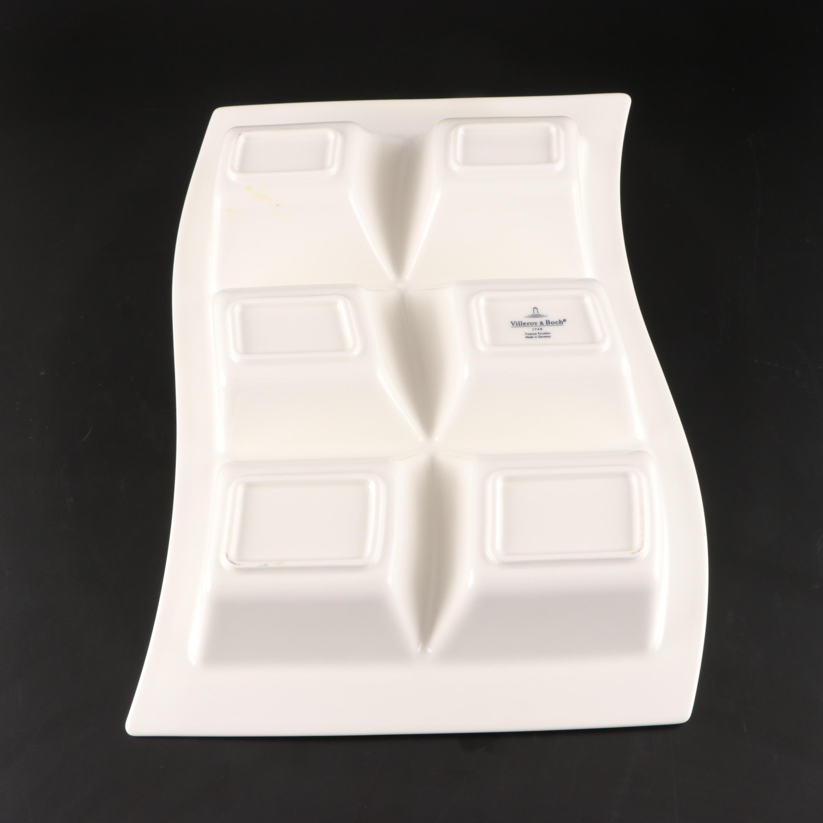 Villeroy & Boch "NewWave" Ceramic Divided Serving Dish and Dinnerware