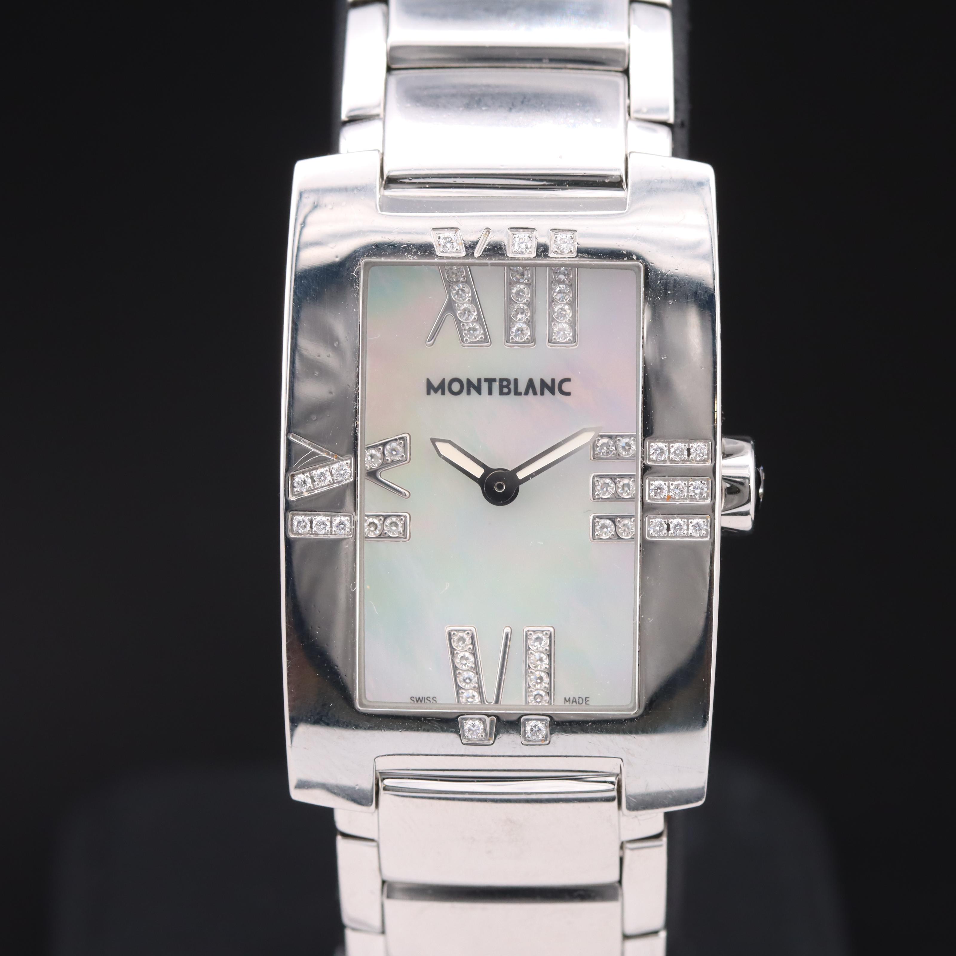 Montblanc Mother-of-Pearl Diamond Dial and Bezel Quartz Watch