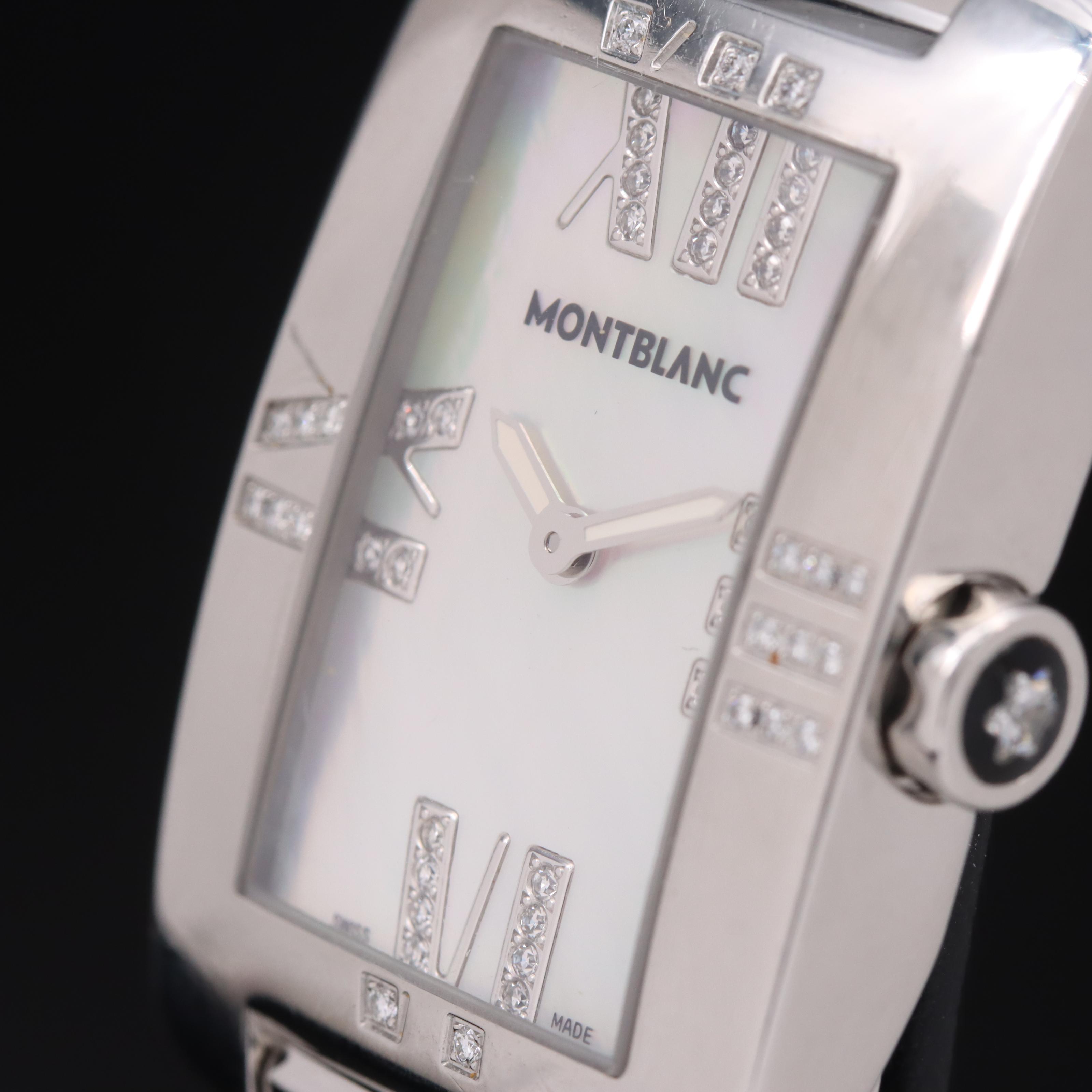Montblanc Mother-of-Pearl Diamond Dial and Bezel Quartz Watch
