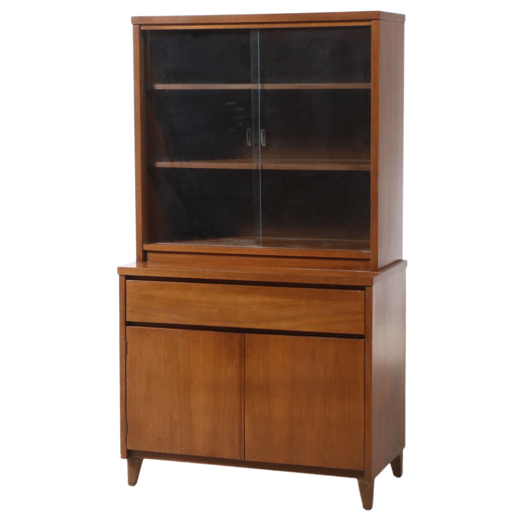 Stanley Mid Century Modern Walnut China Cabinet