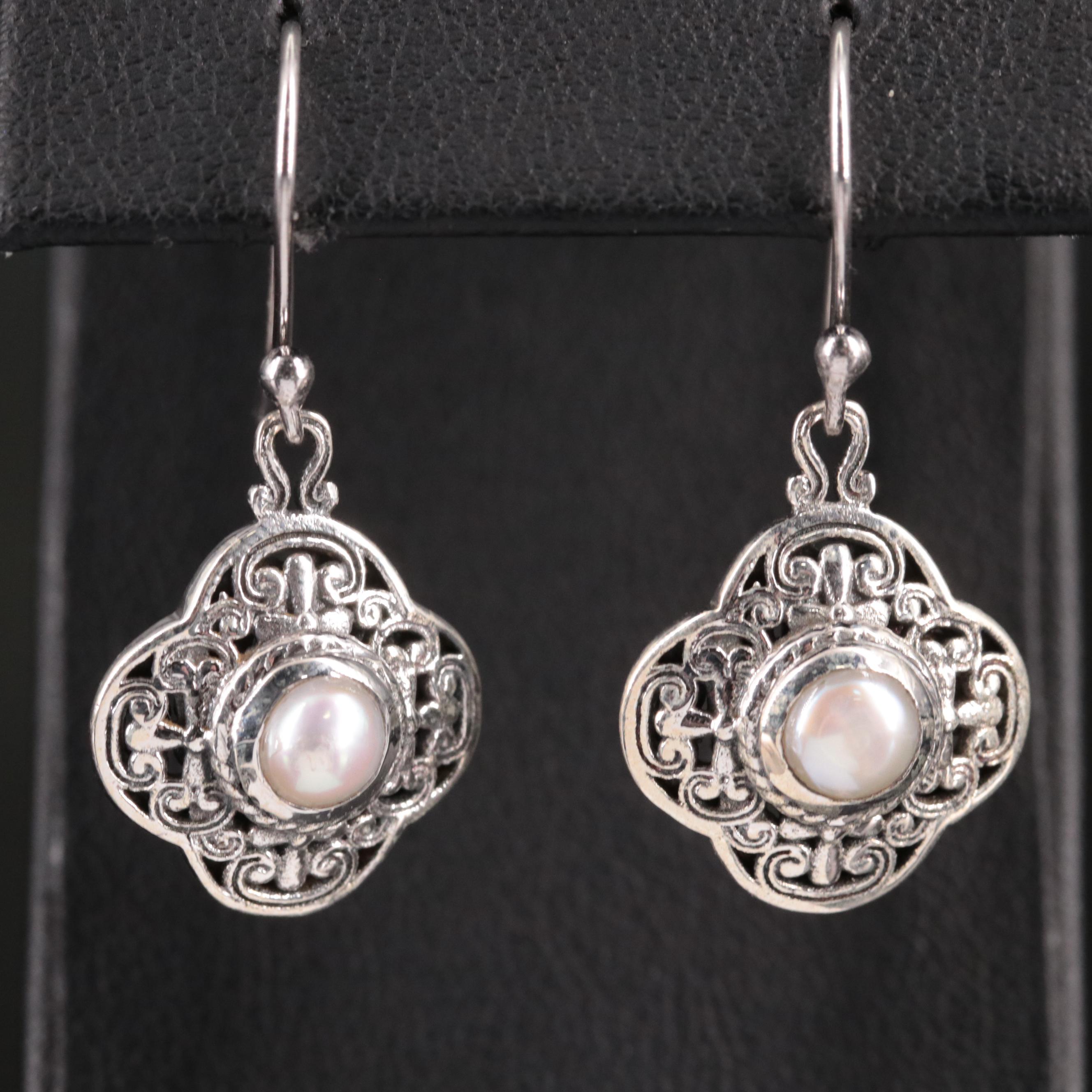Sterling Pearl Earrings