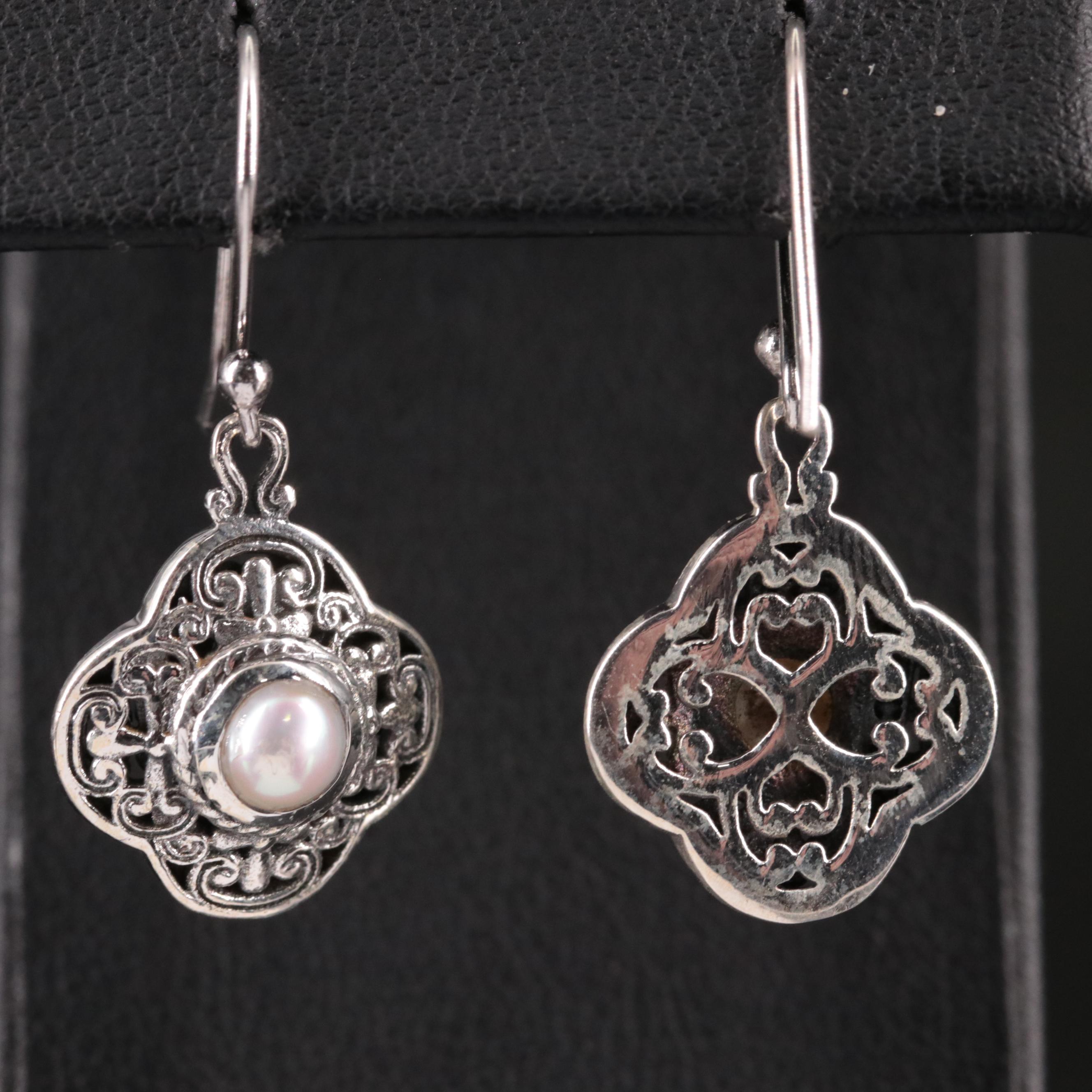 Sterling Pearl Earrings