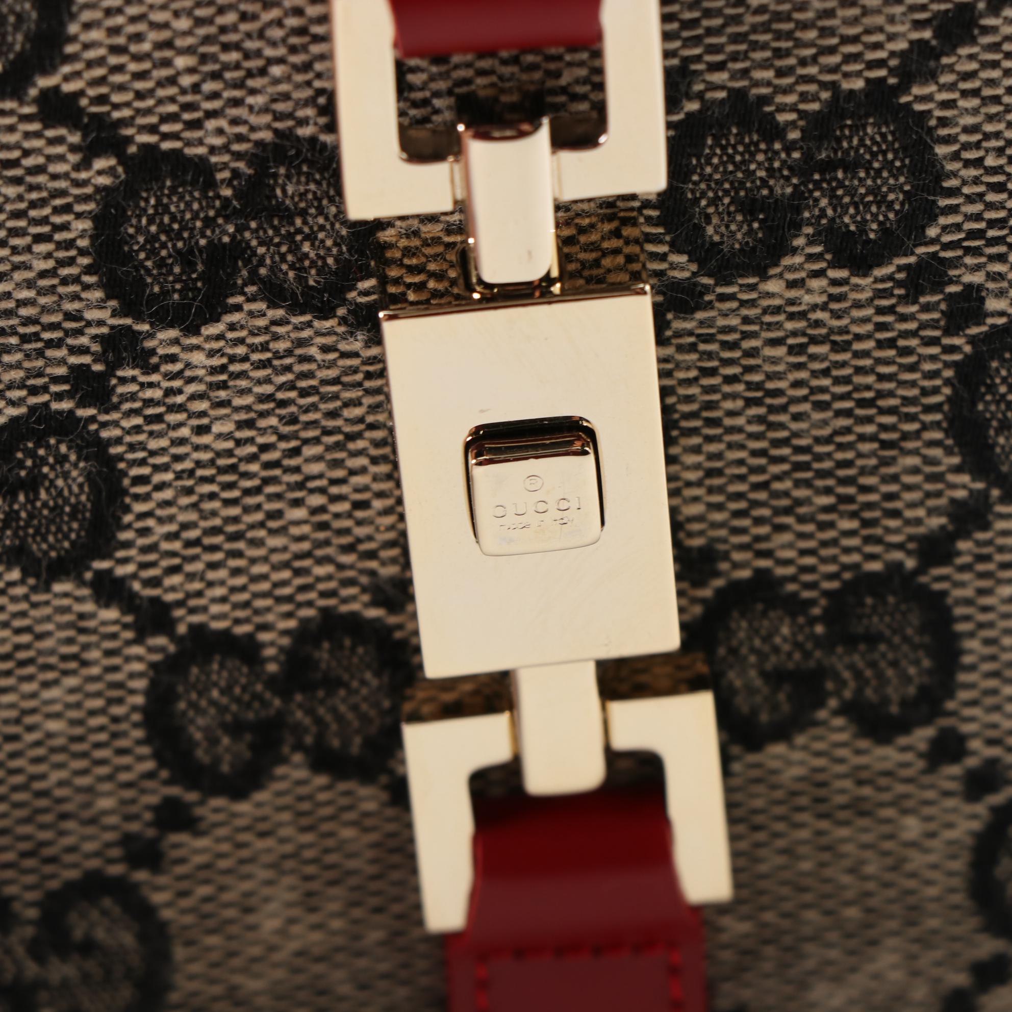 Gucci GG Canvas and Leather Wallet with Push-Lock Clasp