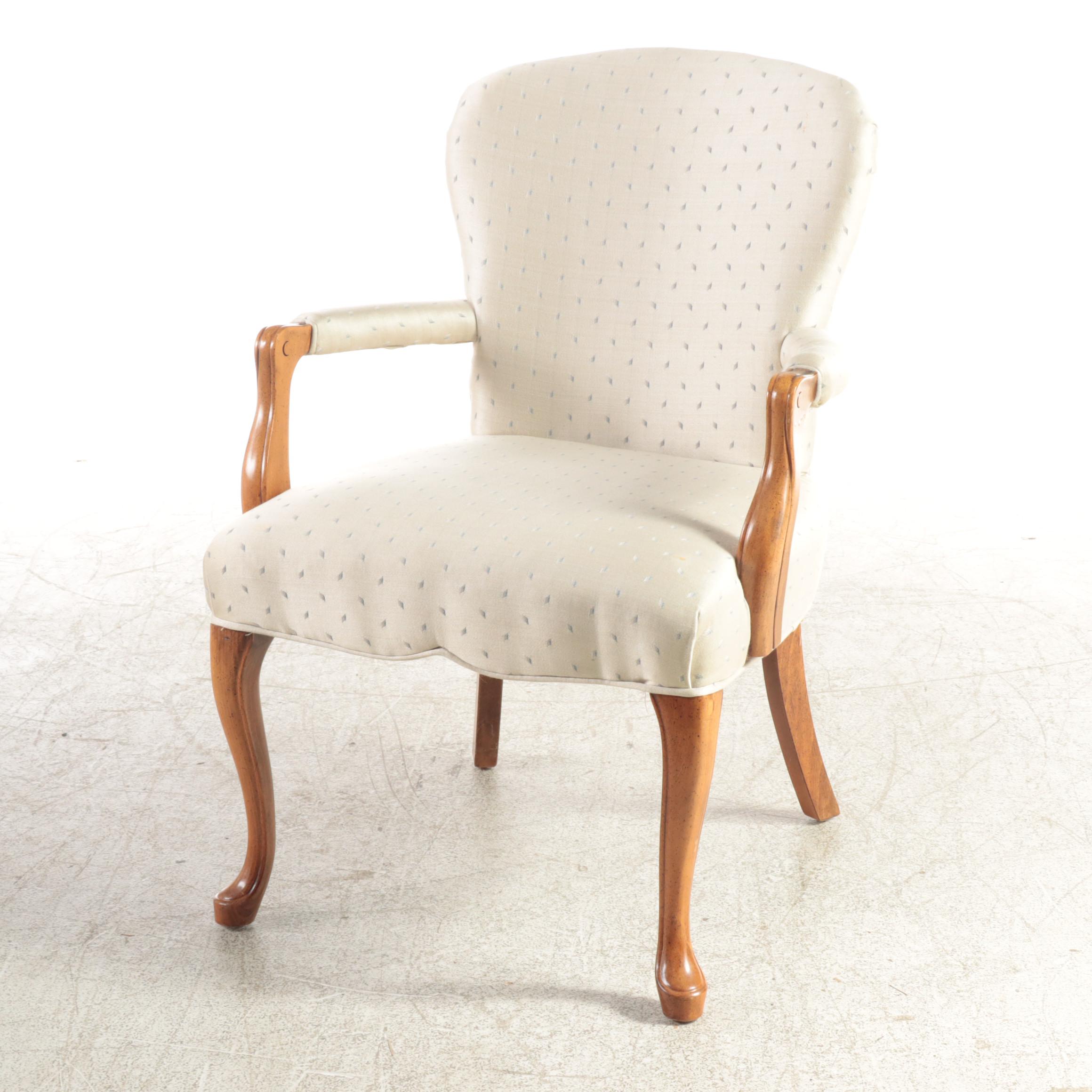 Two Southern Furniture of Conover Louis XV Style Custom-Upholstered Armchairs