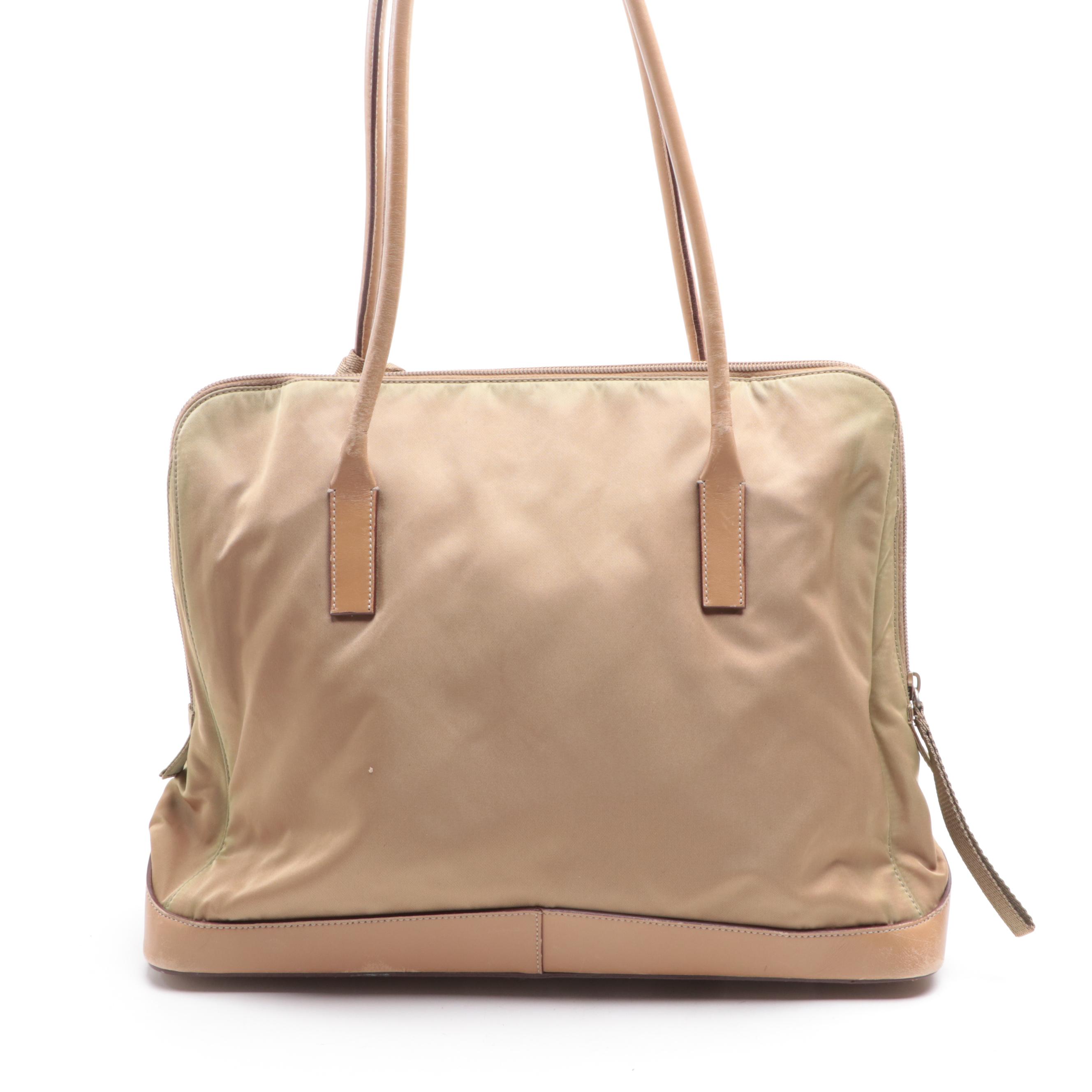 Prada Nylon and Leather Shoulder Bag