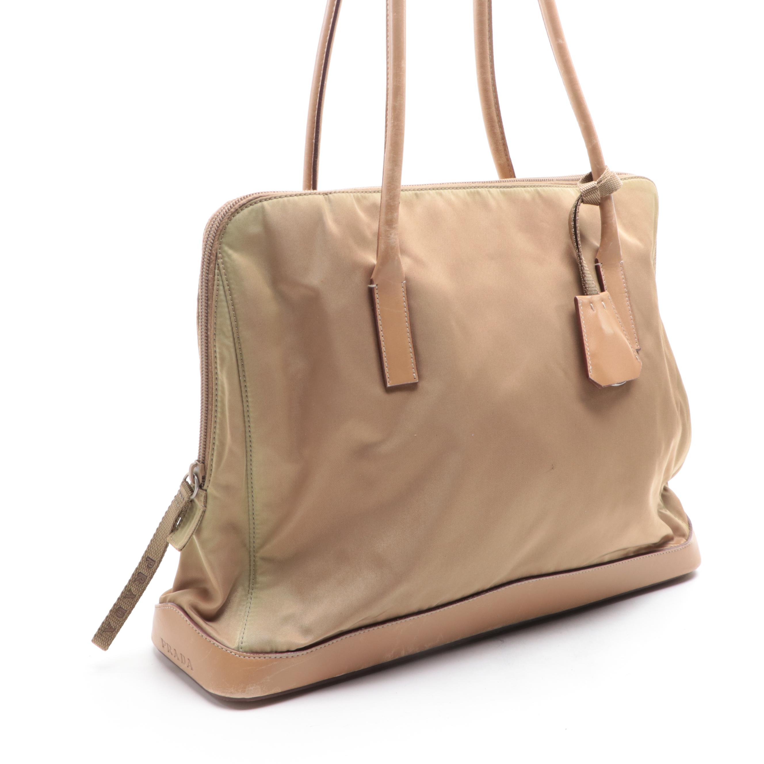 Prada Nylon and Leather Shoulder Bag