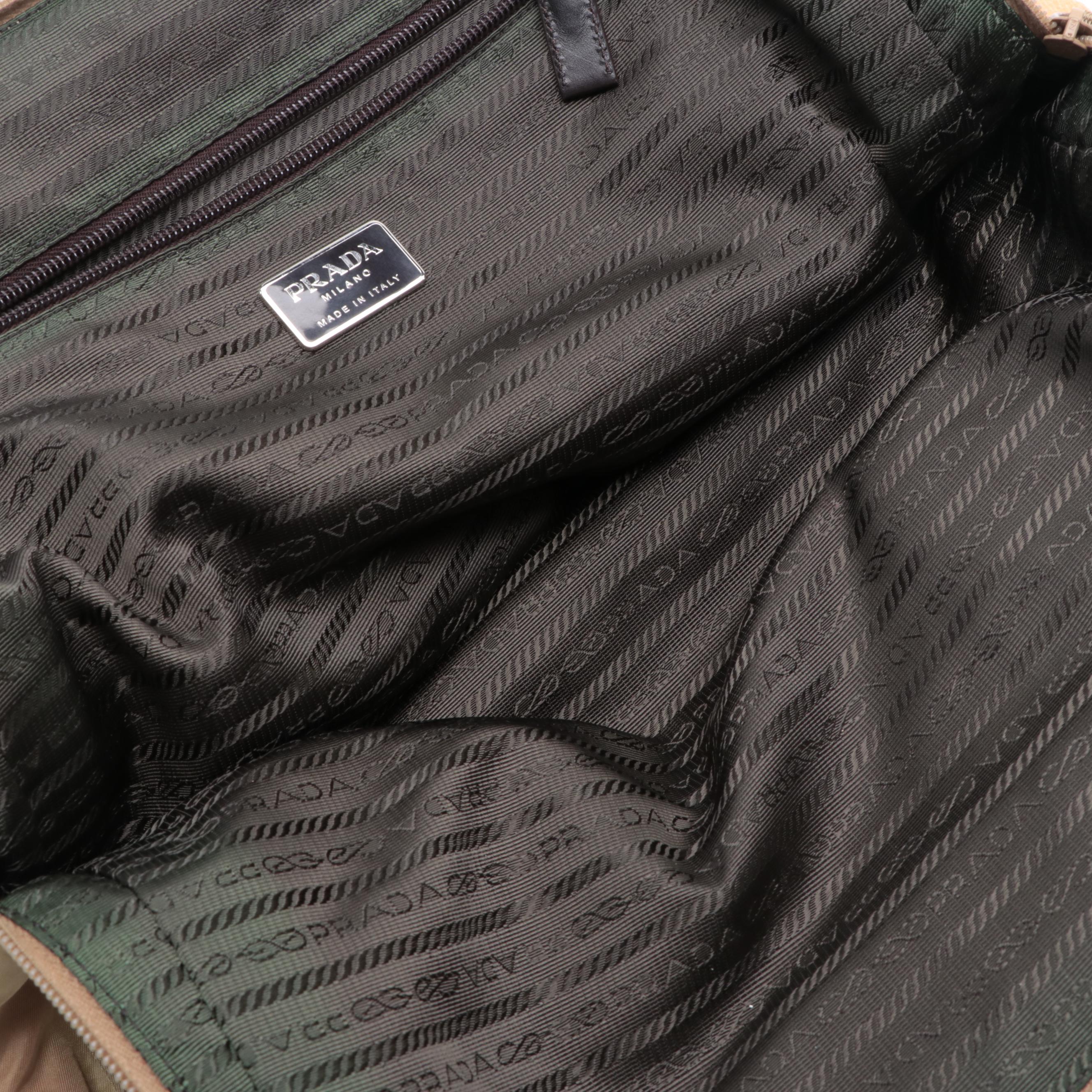 Prada Nylon and Leather Shoulder Bag