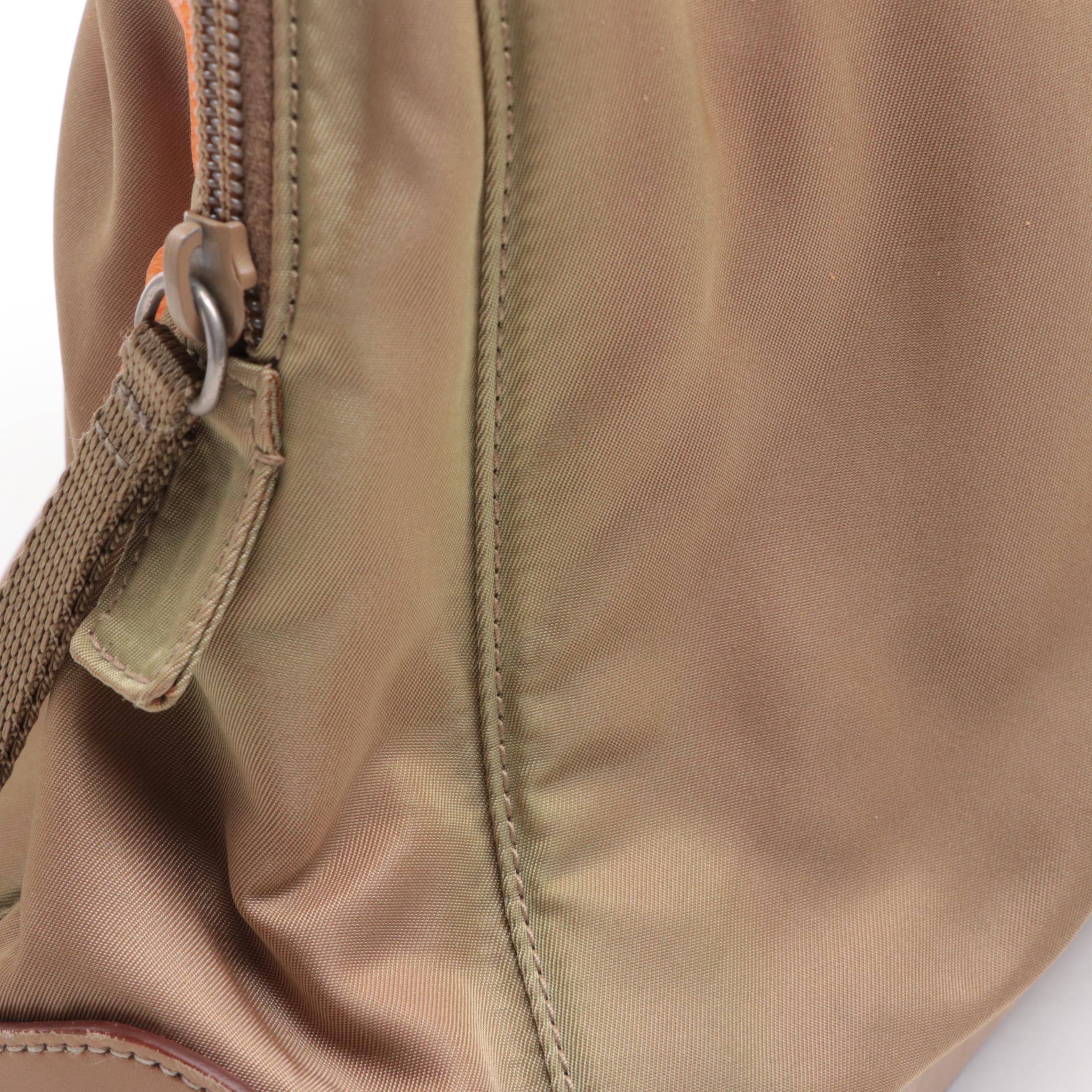 Prada Nylon and Leather Shoulder Bag