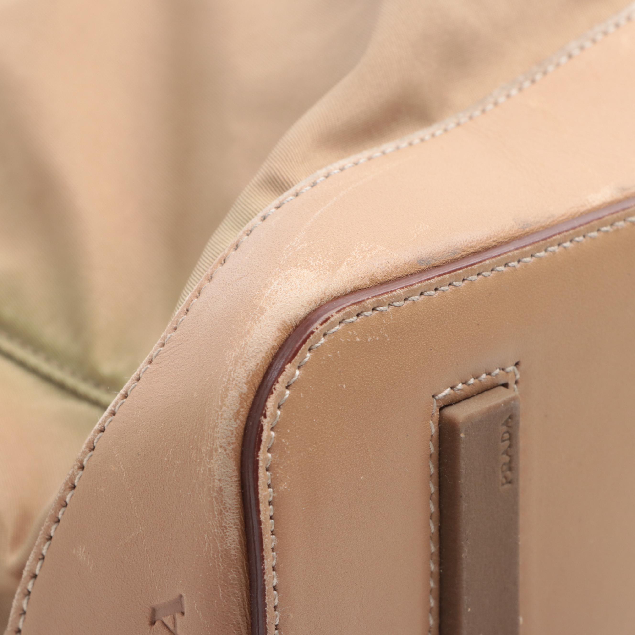 Prada Nylon and Leather Shoulder Bag