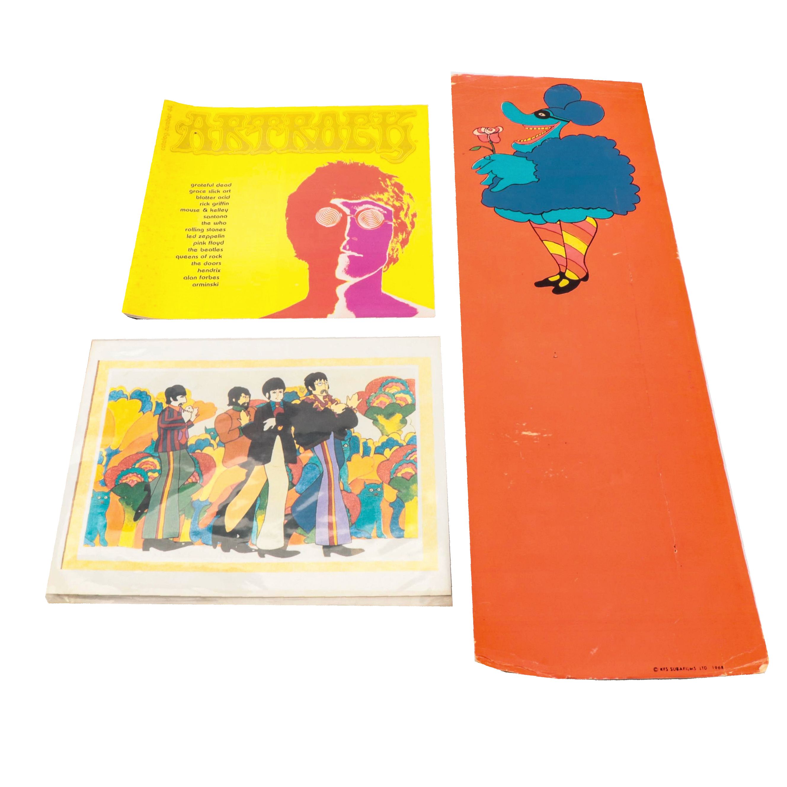 Artrack #44 Catalog with Subafilms Mod Poster and Yellow Submarine Poster Board