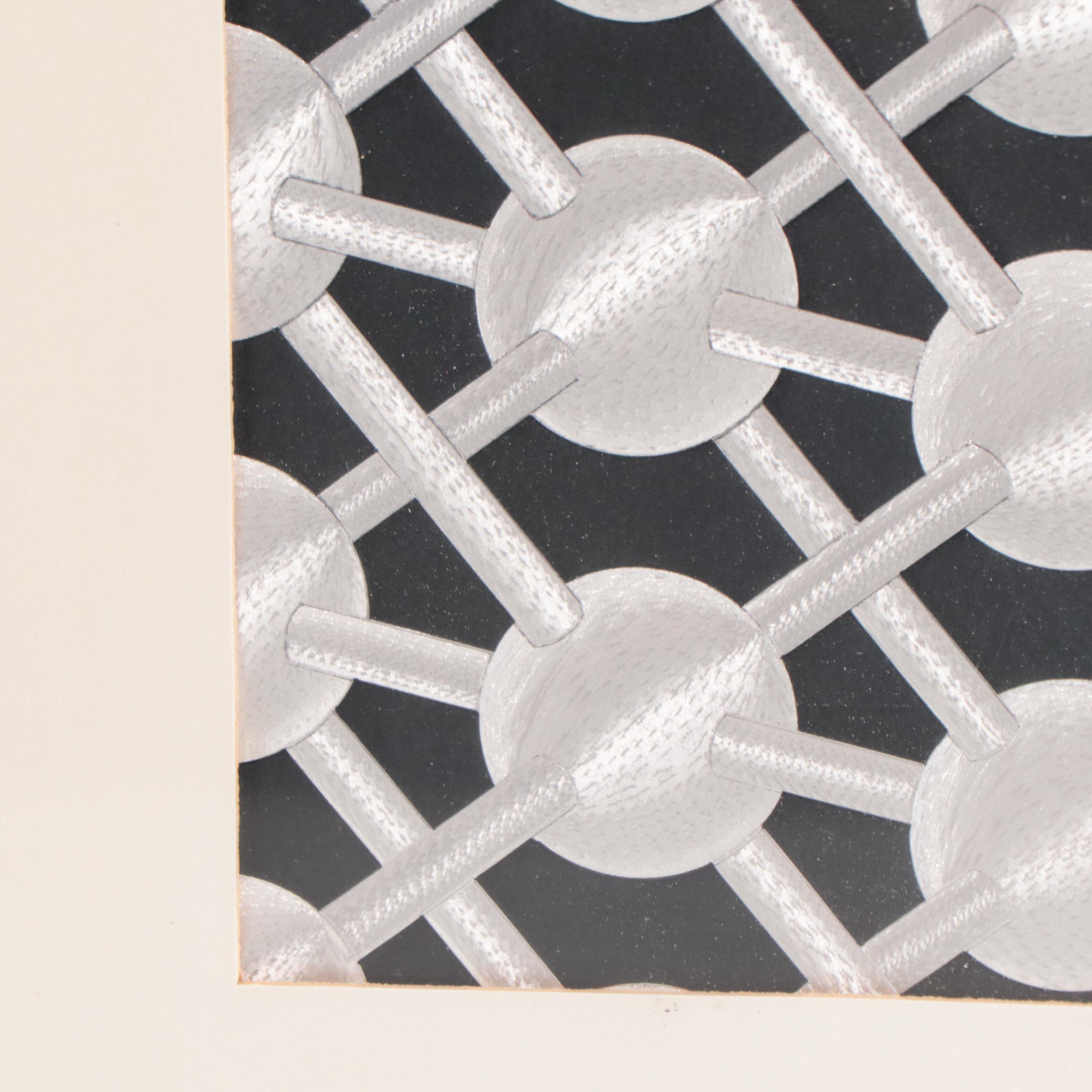 Op Art Metal Leaf Cut Out Composition