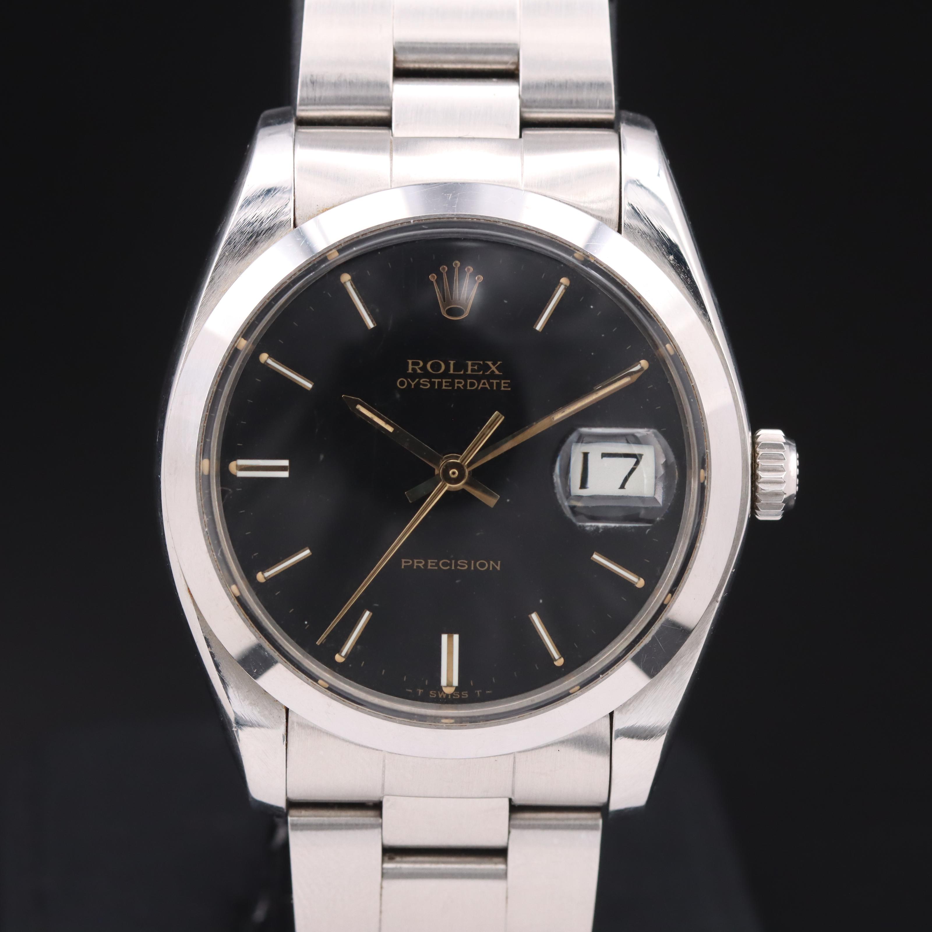 1981 Rolex Oysterdate Precision Hand-Wind Stainless Steel Watch