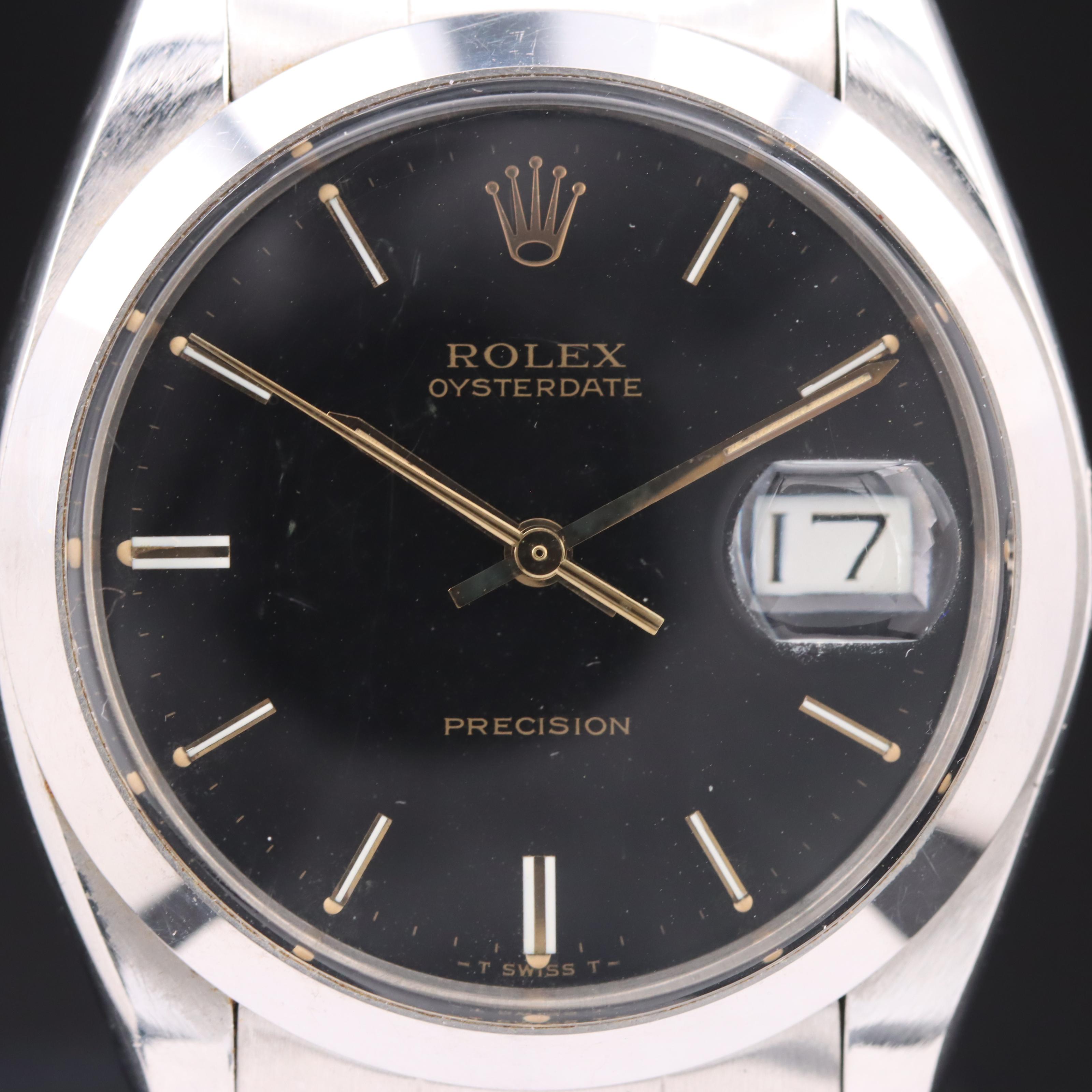 1981 Rolex Oysterdate Precision Hand-Wind Stainless Steel Watch