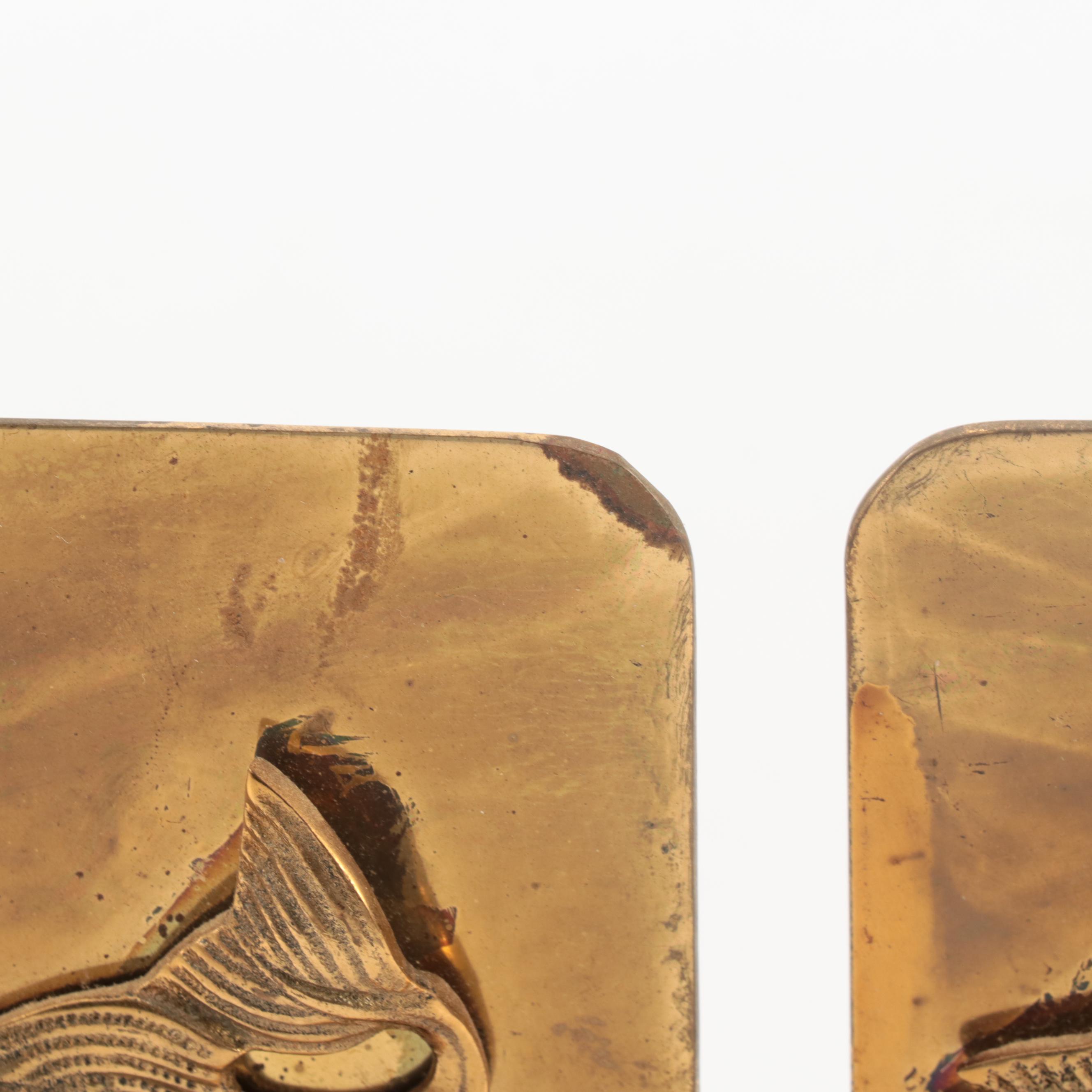 Chinese Koi Fish Brass Bookends, Additus Brass Candlesticks, and More