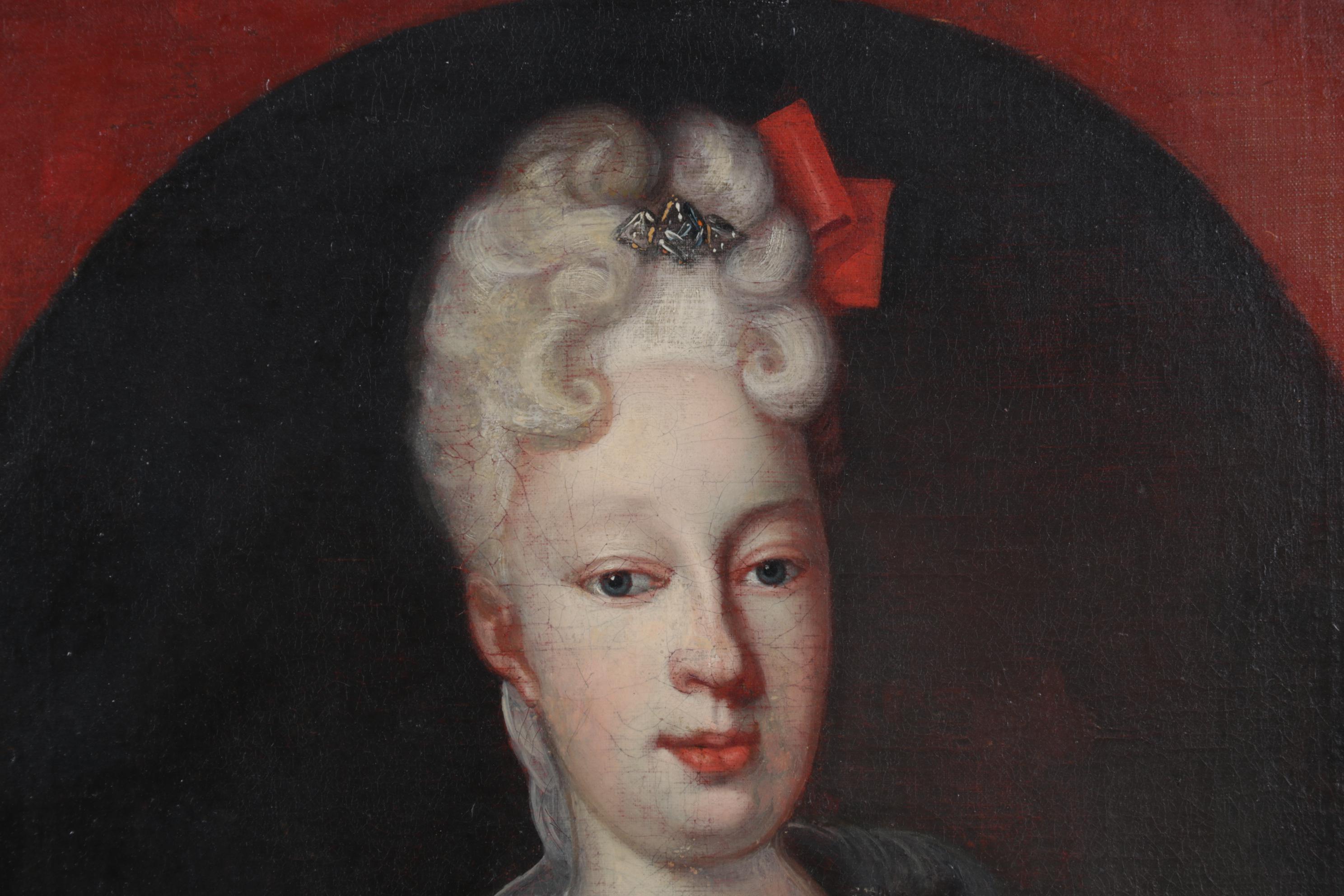 Copy Portrait Oil Painting After Jean Raoux, Circa 1932