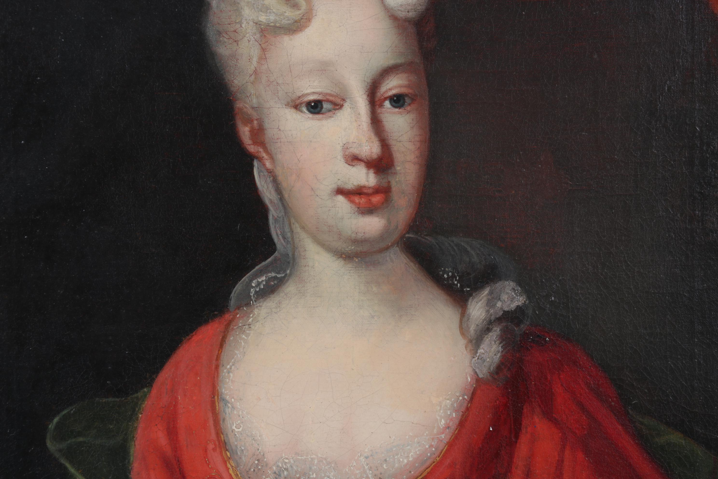 Copy Portrait Oil Painting After Jean Raoux, Circa 1932