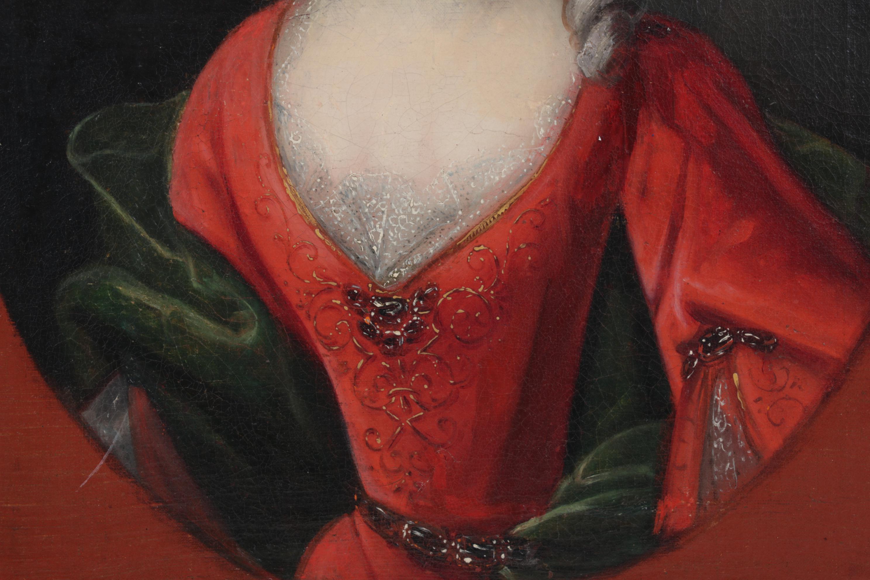 Copy Portrait Oil Painting After Jean Raoux, Circa 1932