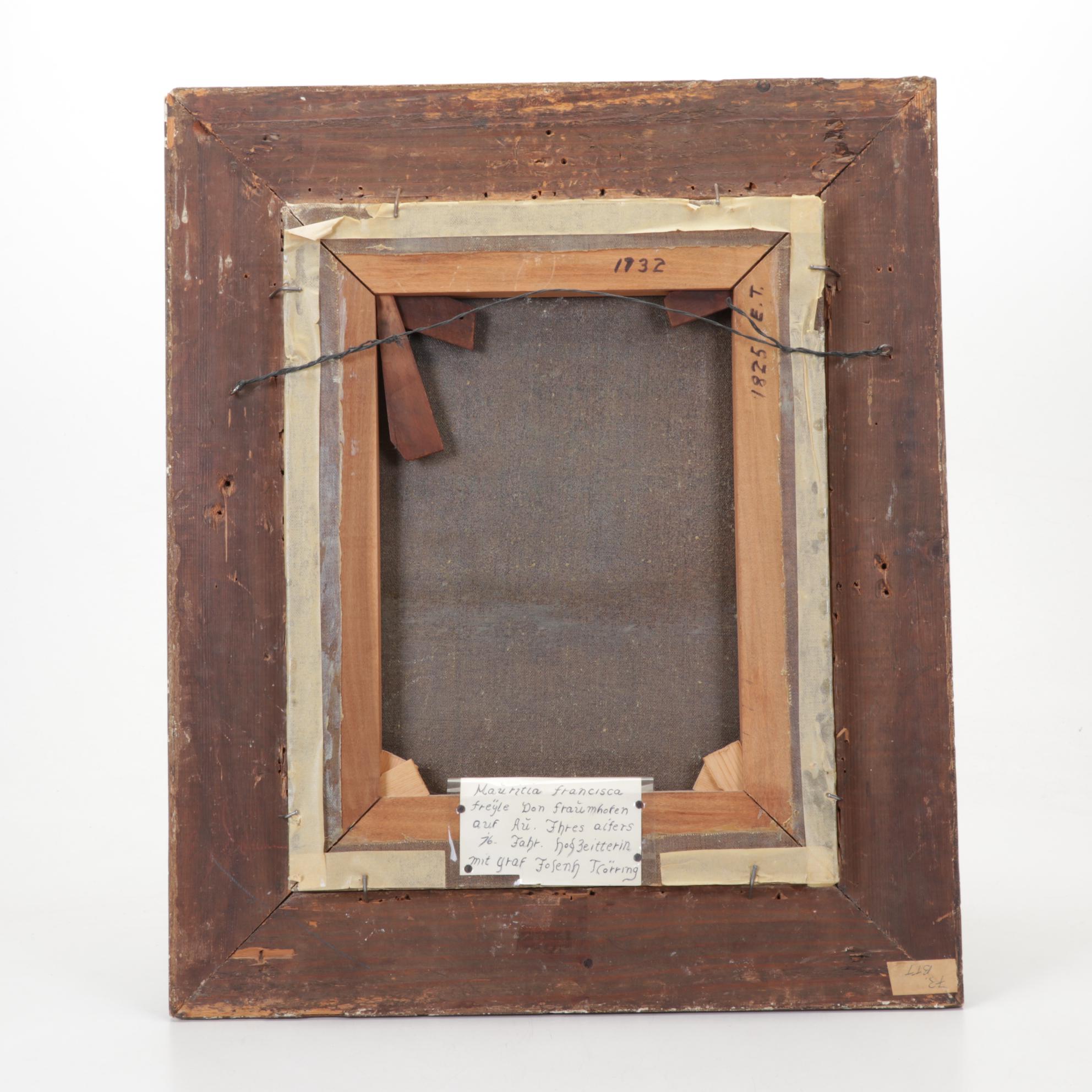 Copy Portrait Oil Painting After Jean Raoux, Circa 1932