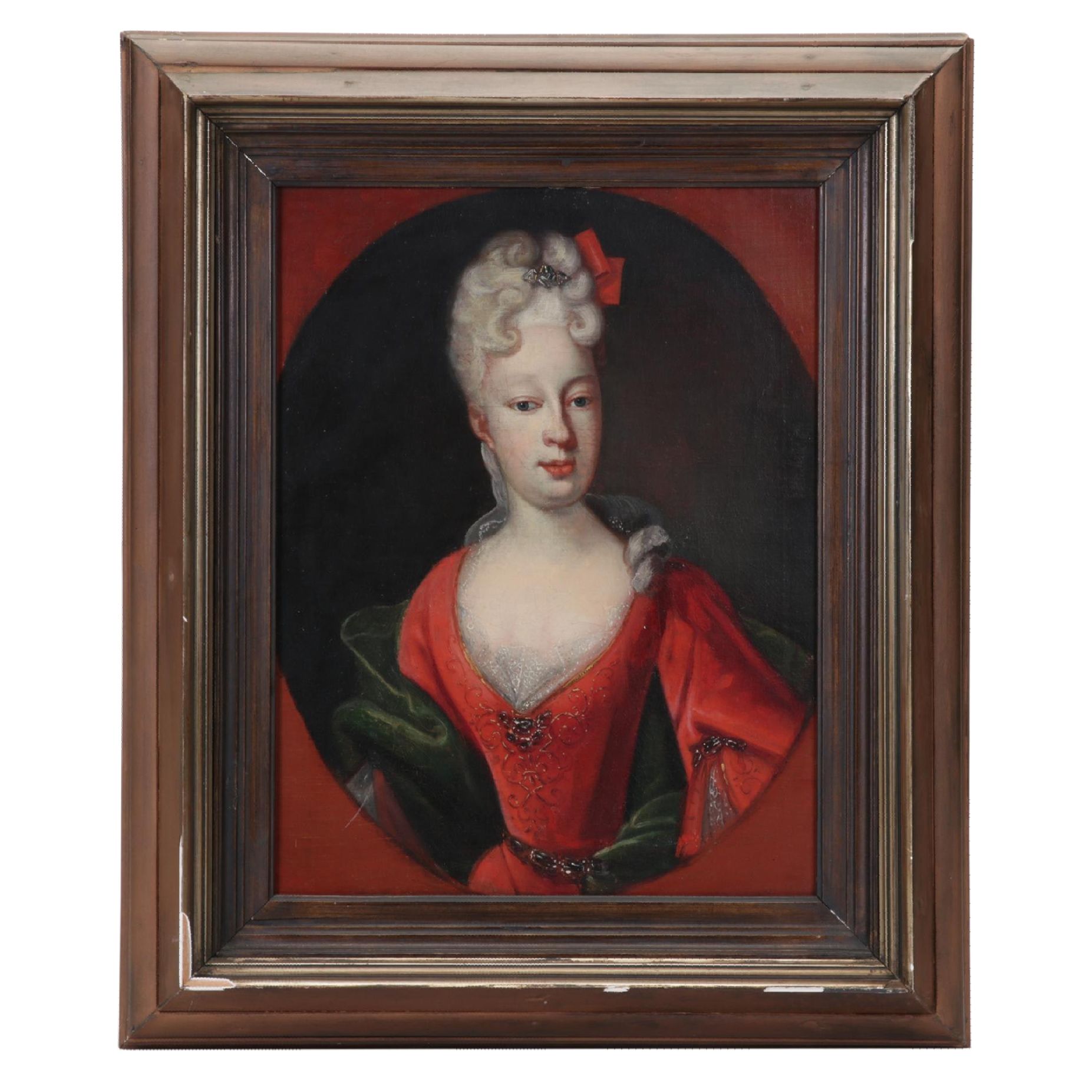 Copy Portrait Oil Painting After Jean Raoux, Circa 1932