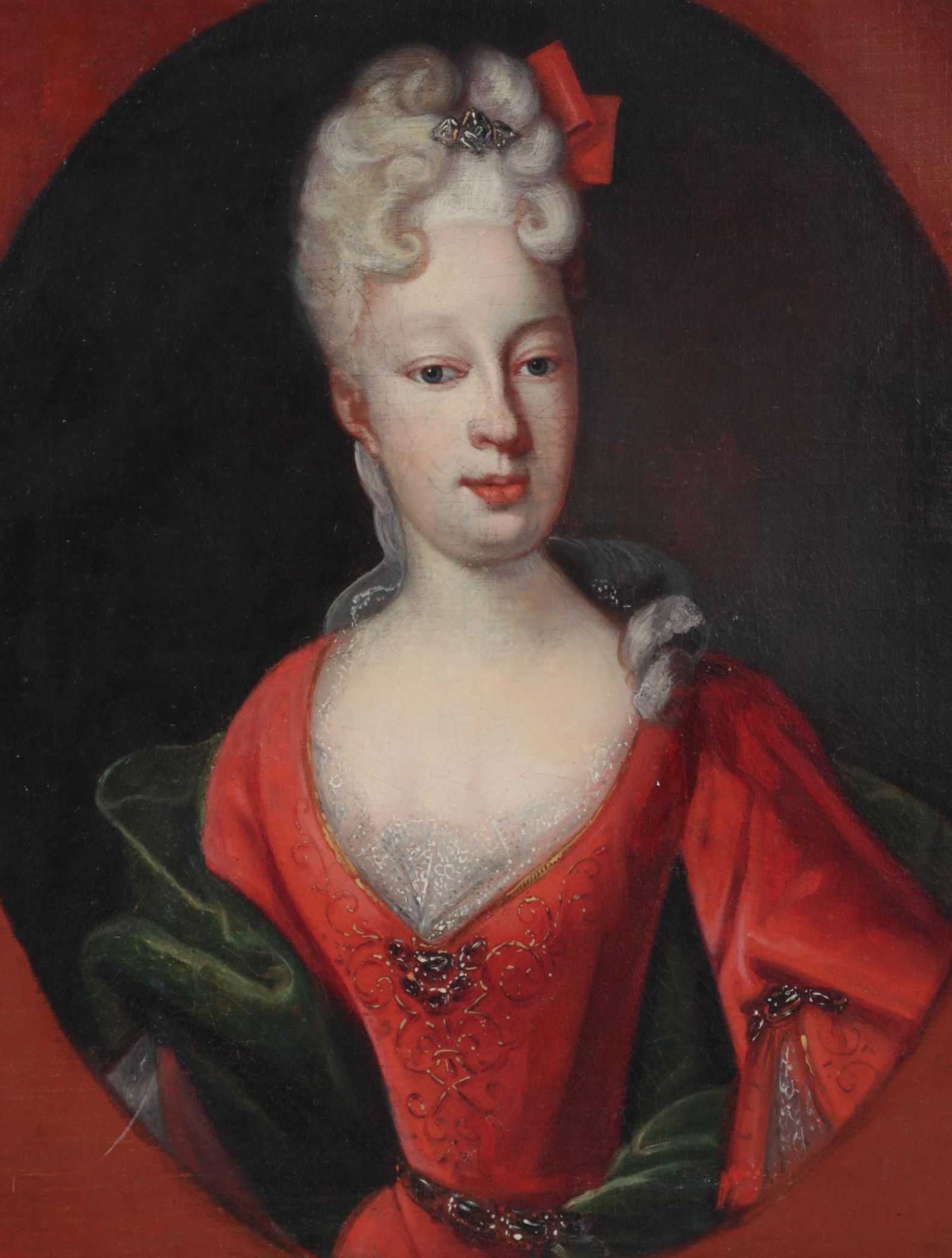 Copy Portrait Oil Painting After Jean Raoux, Circa 1932