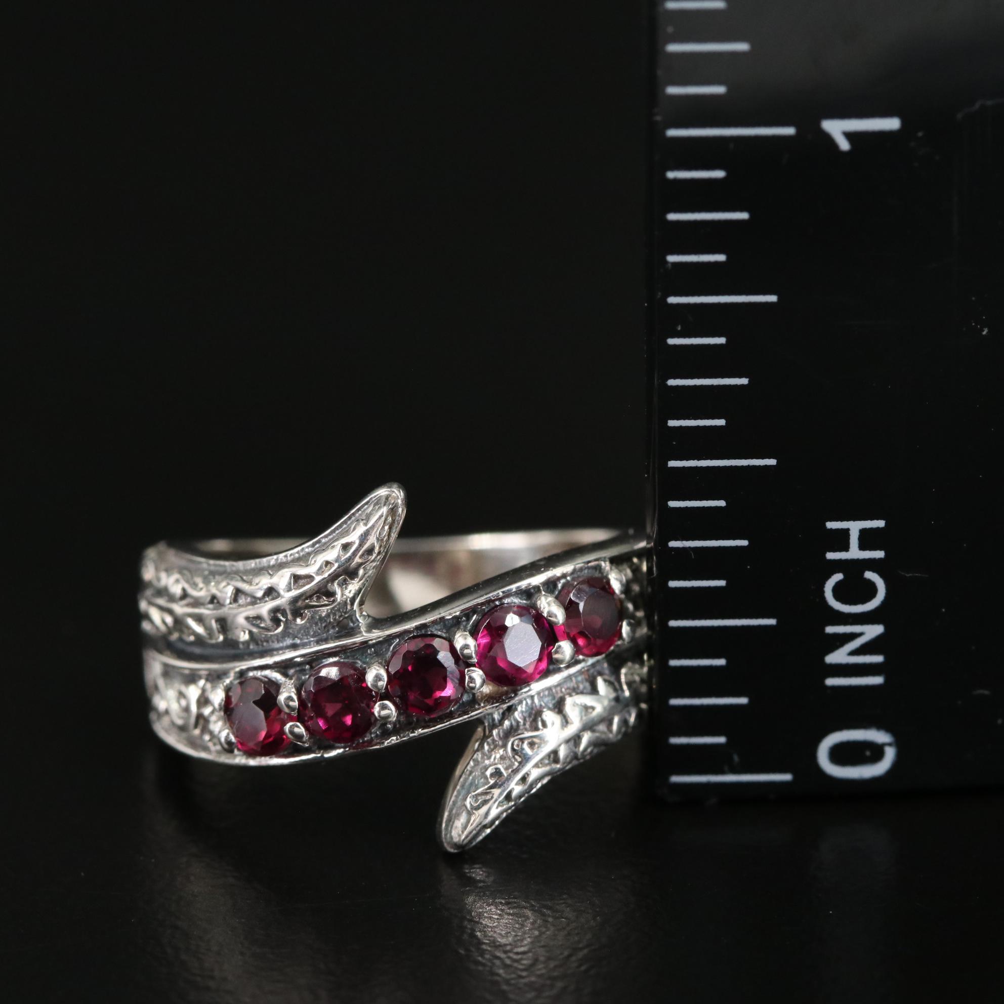 Sterling Rhodolite Garnet Bypass Ring