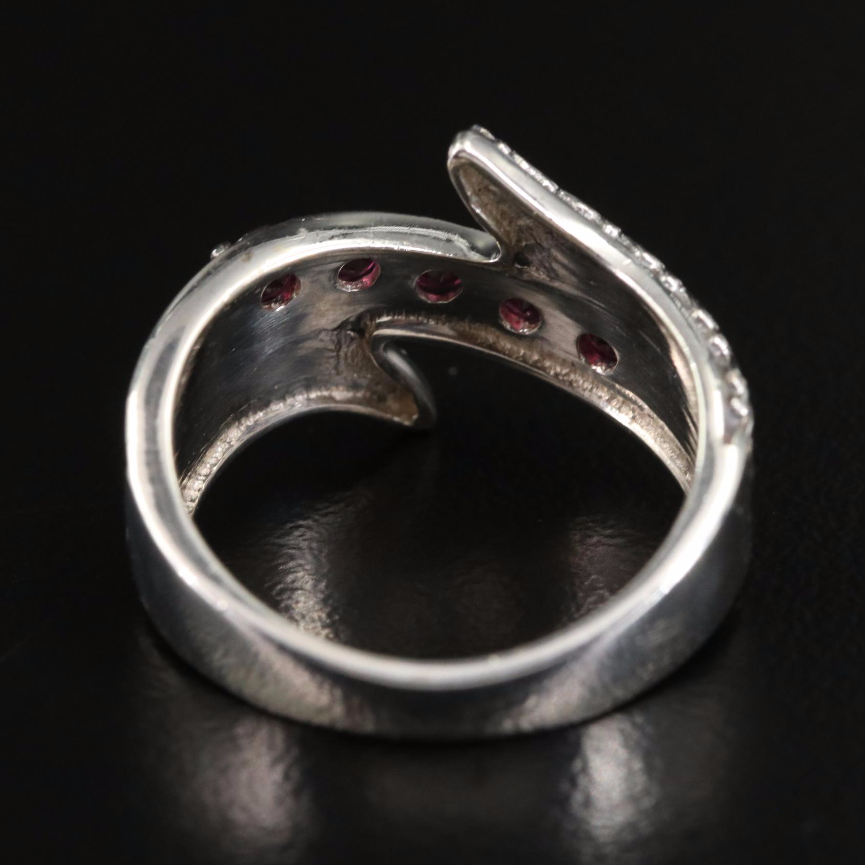 Sterling Rhodolite Garnet Bypass Ring